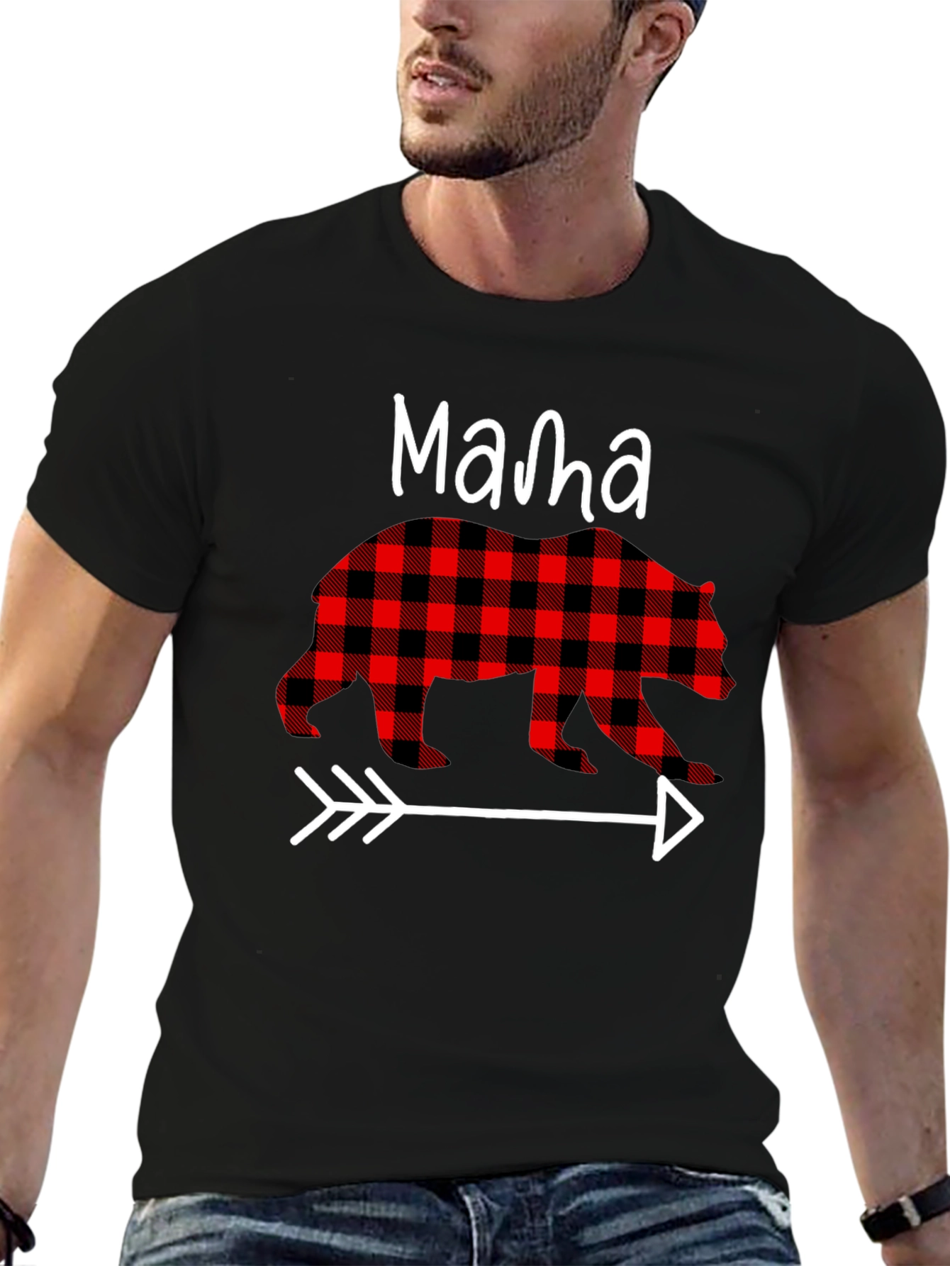 Mama Bear Plaid Arrow Graphic Tee