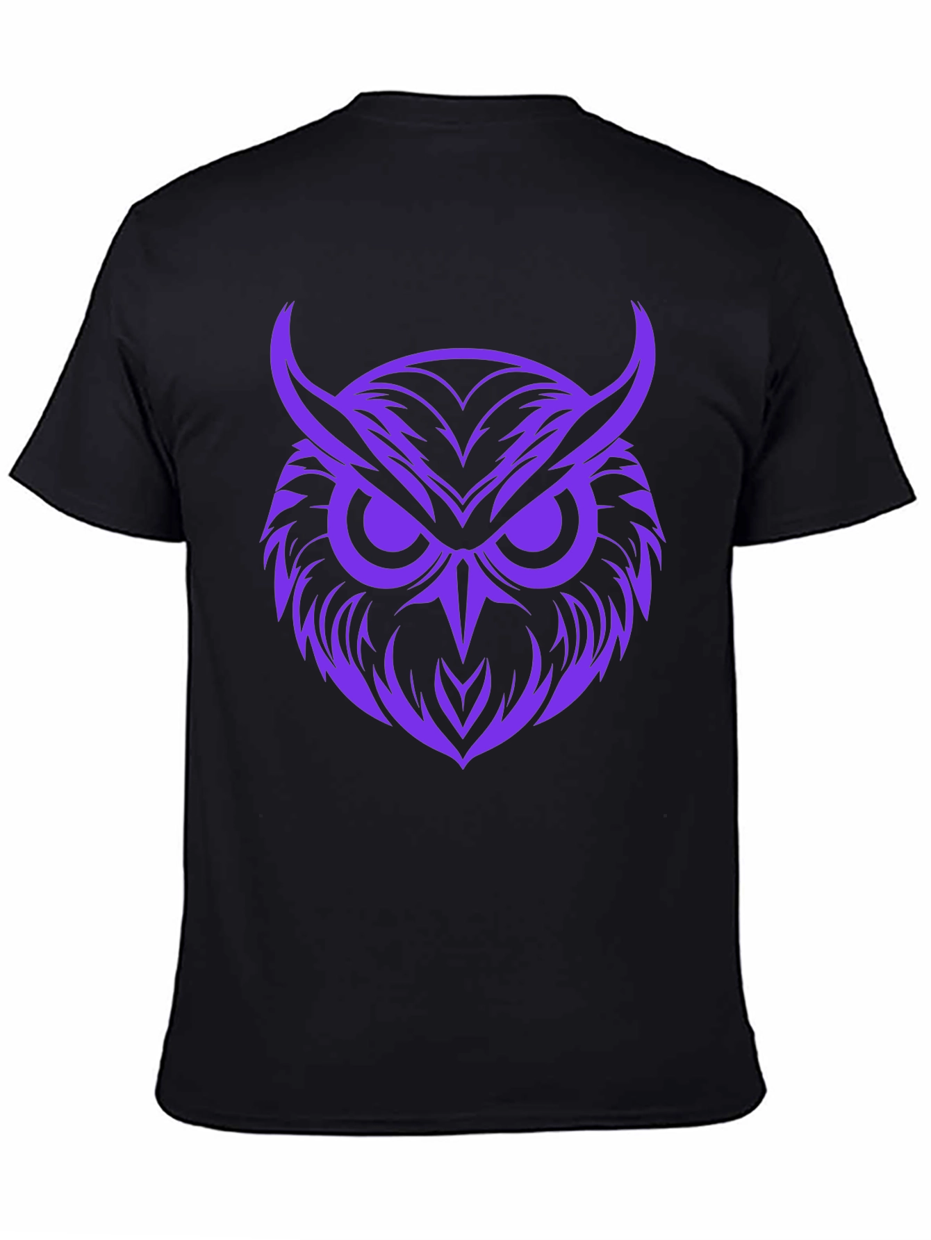 Owl Graphic Print Tee - Bold Purple Design