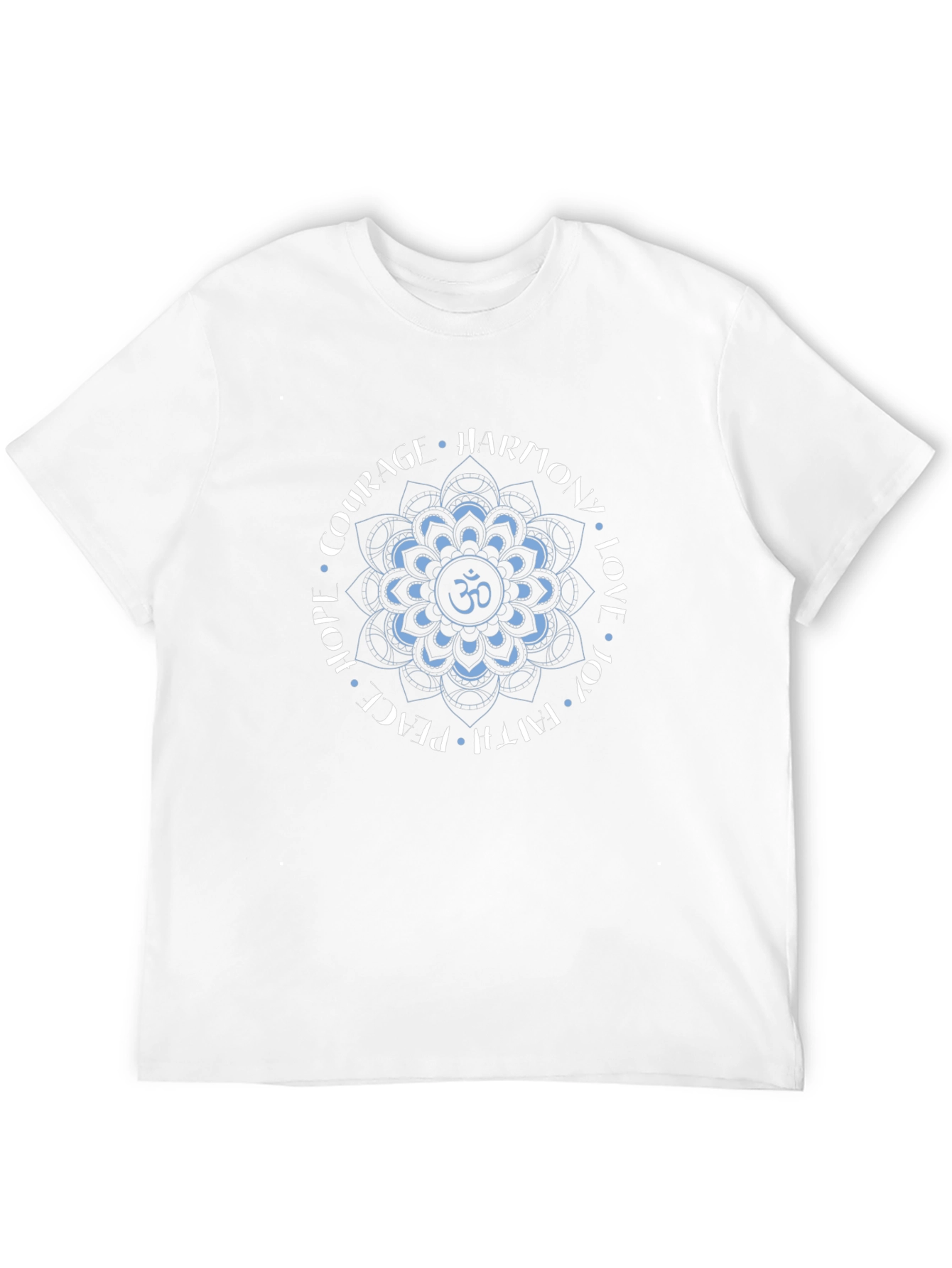 Om Mandala Black T-Shirt - Harmony Love Peace Design