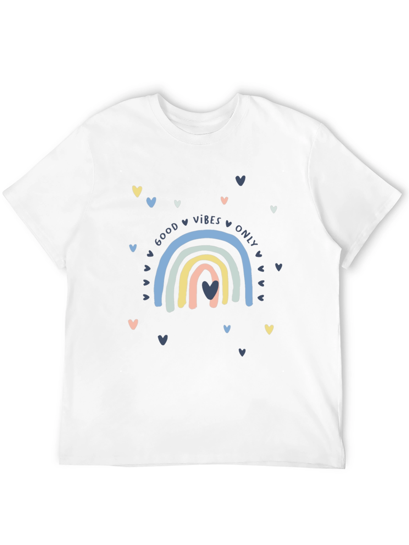 Good Vibes Rainbow Graphic Tee - Black