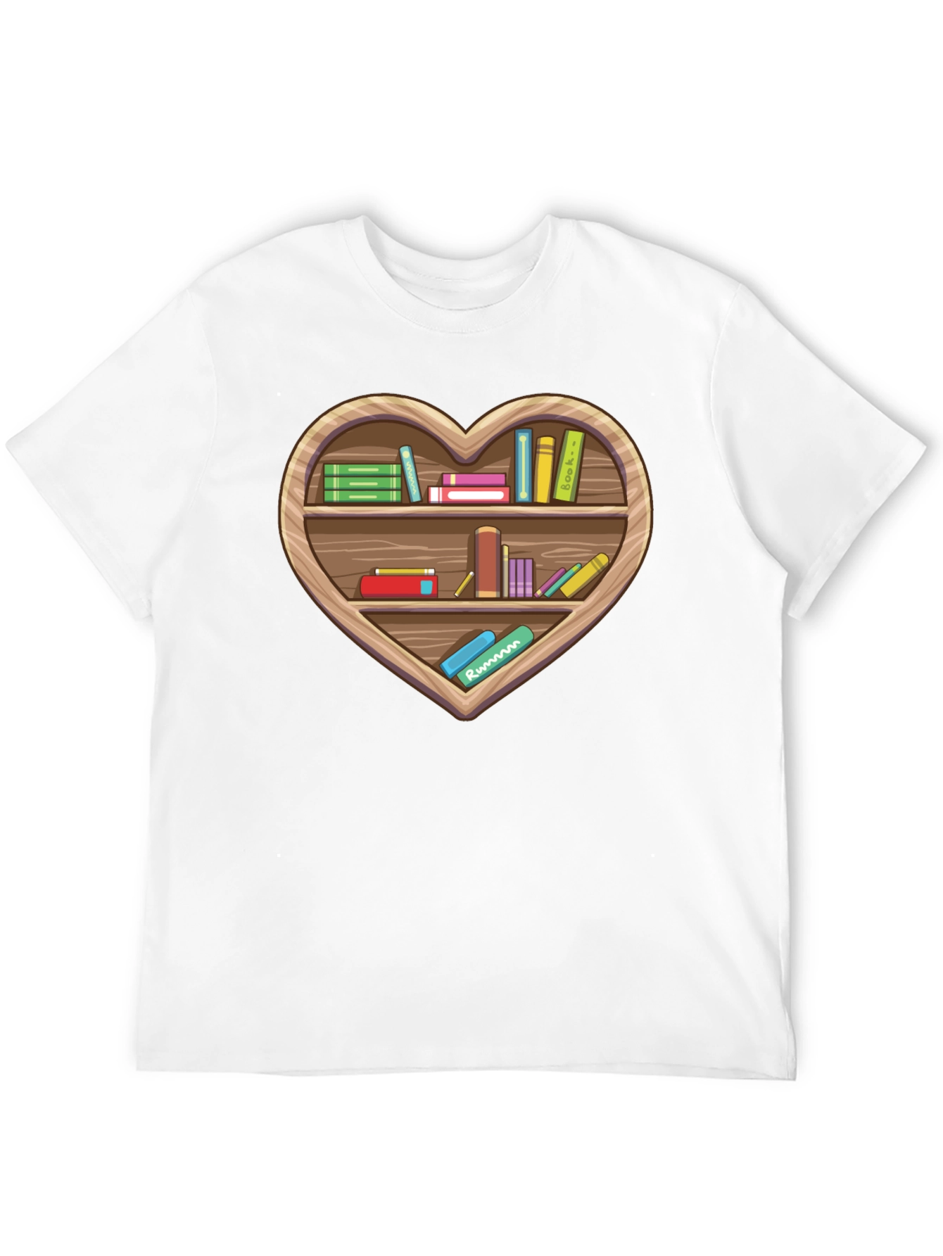 Book Lover Heart Bookshelf T-Shirt