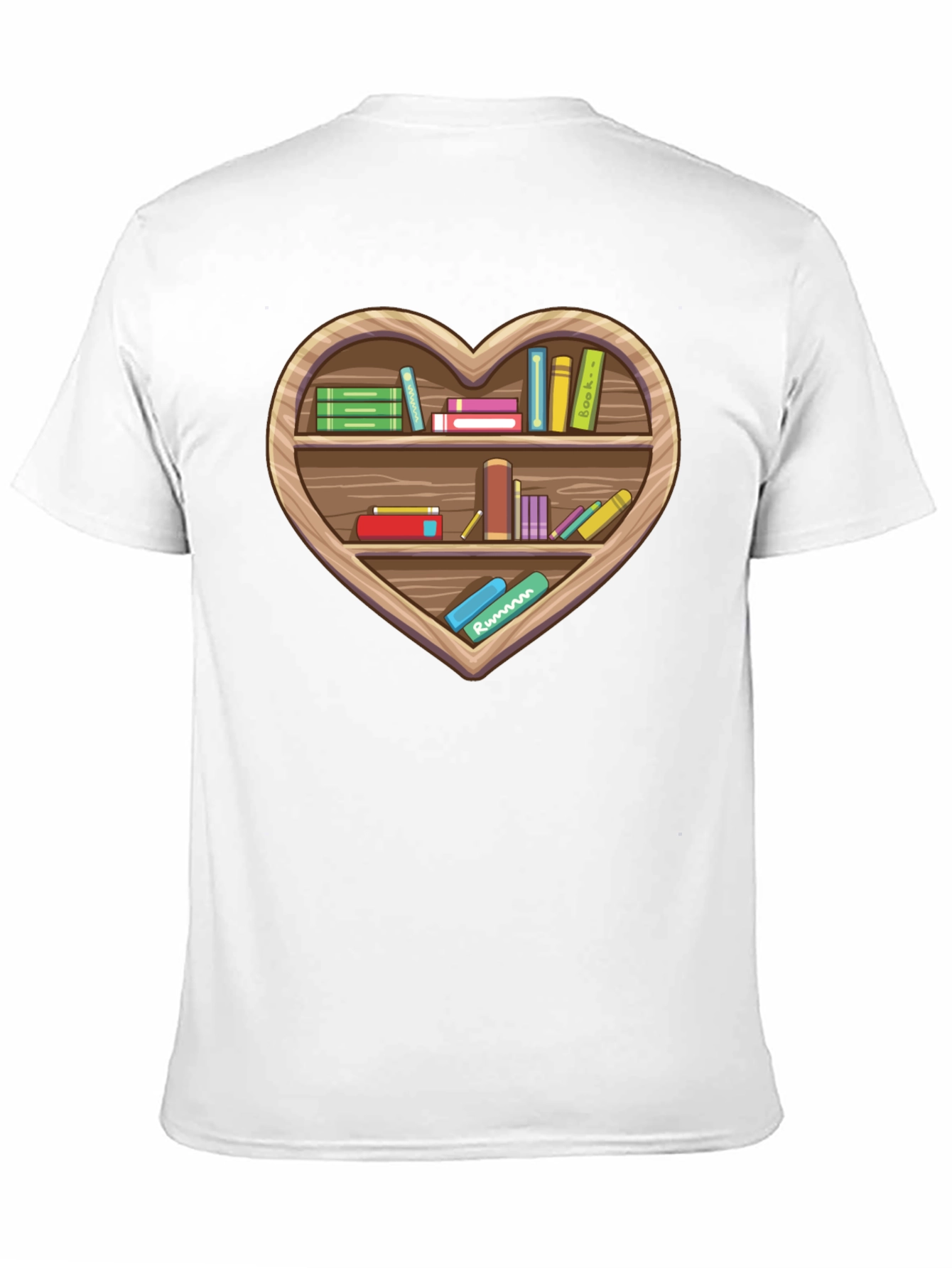 Book Lover Heart Bookshelf T-Shirt
