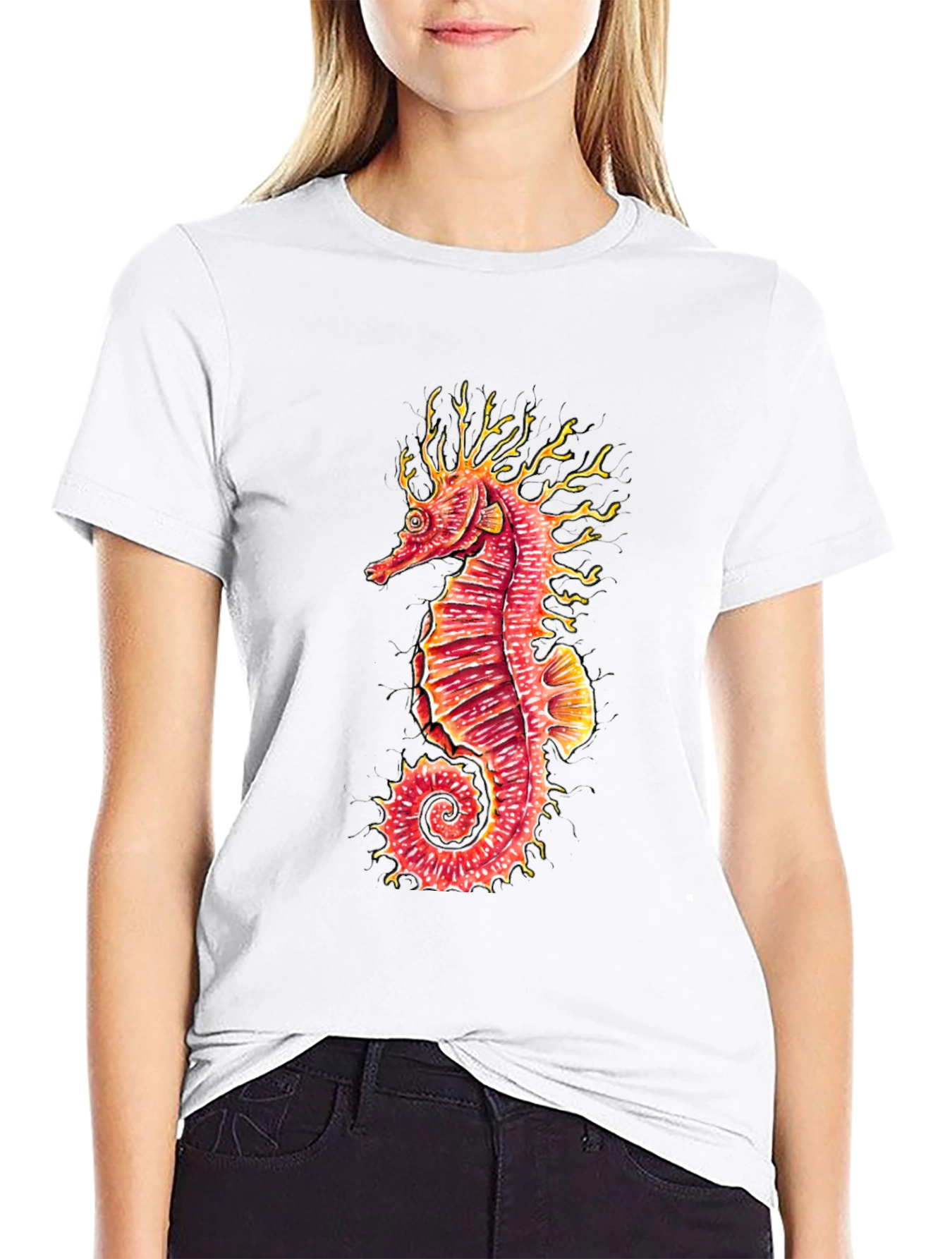Seahorse Graphic Black T-Shirt