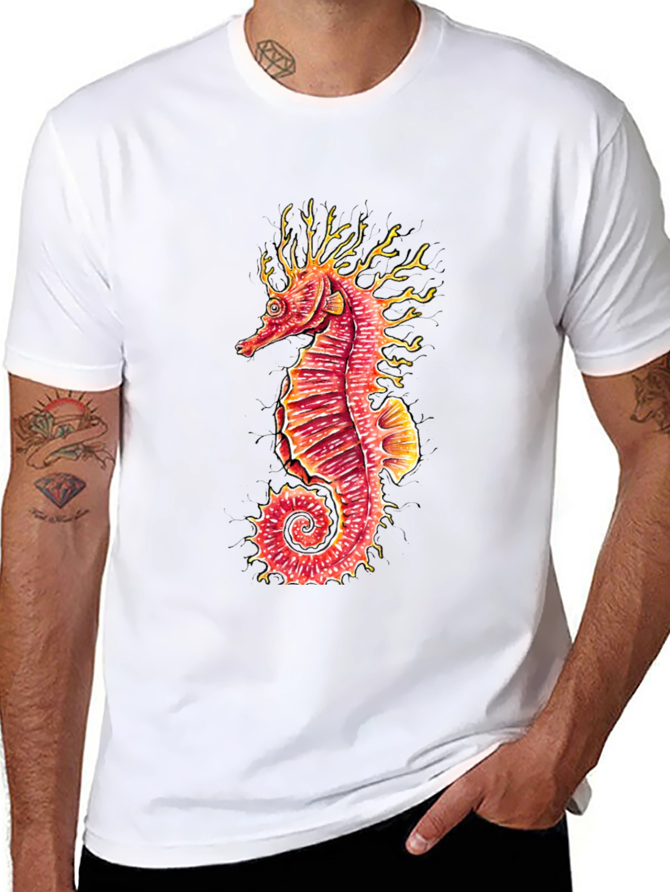 Seahorse Graphic Black T-Shirt