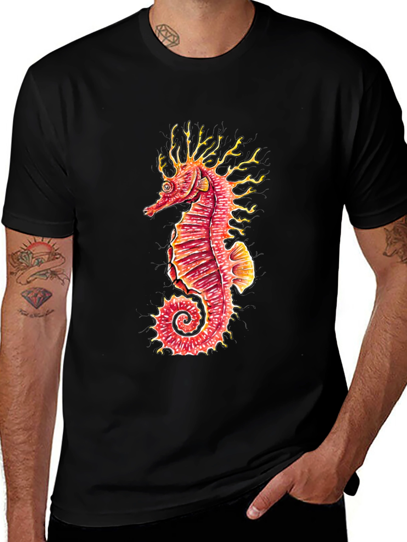 Seahorse Graphic Black T-Shirt