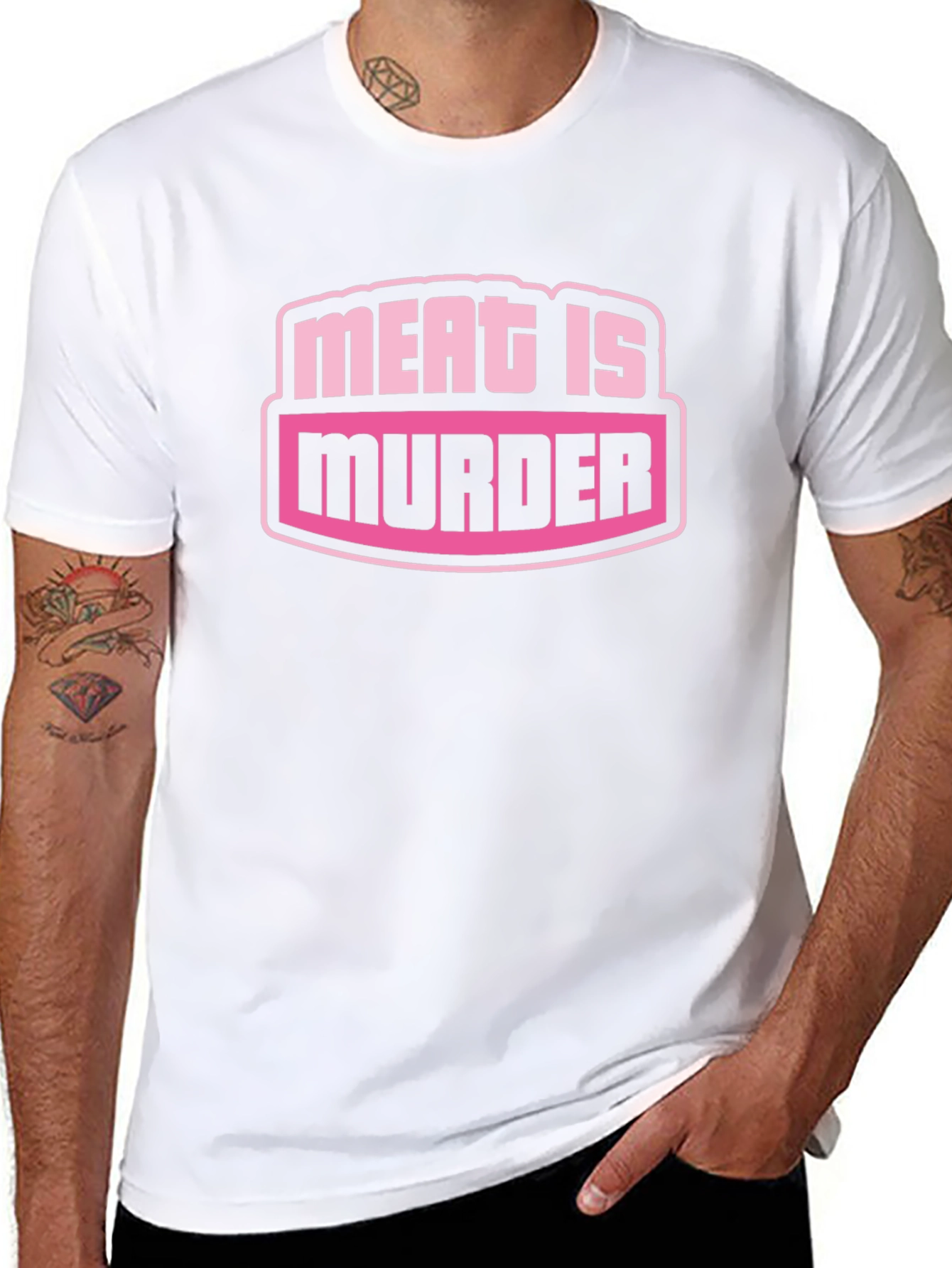 Meat is Murder Black Graphic T-Shirt