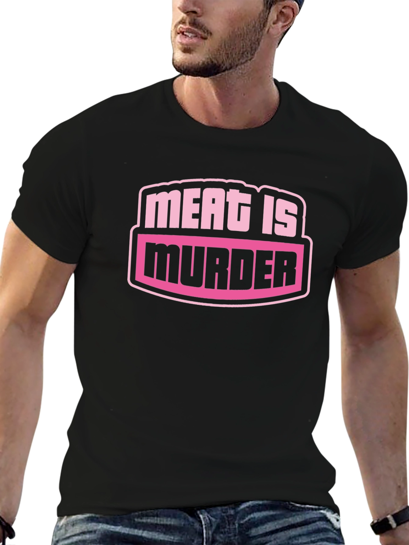 Meat is Murder Black Graphic T-Shirt