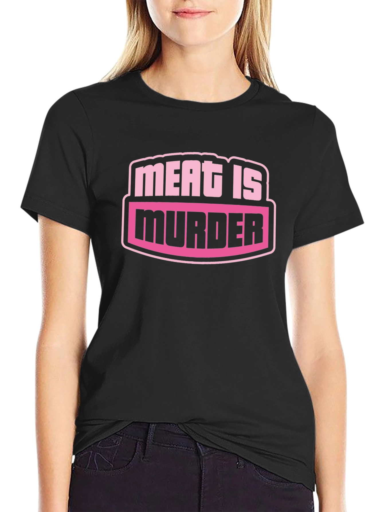 Meat is Murder Black Graphic T-Shirt
