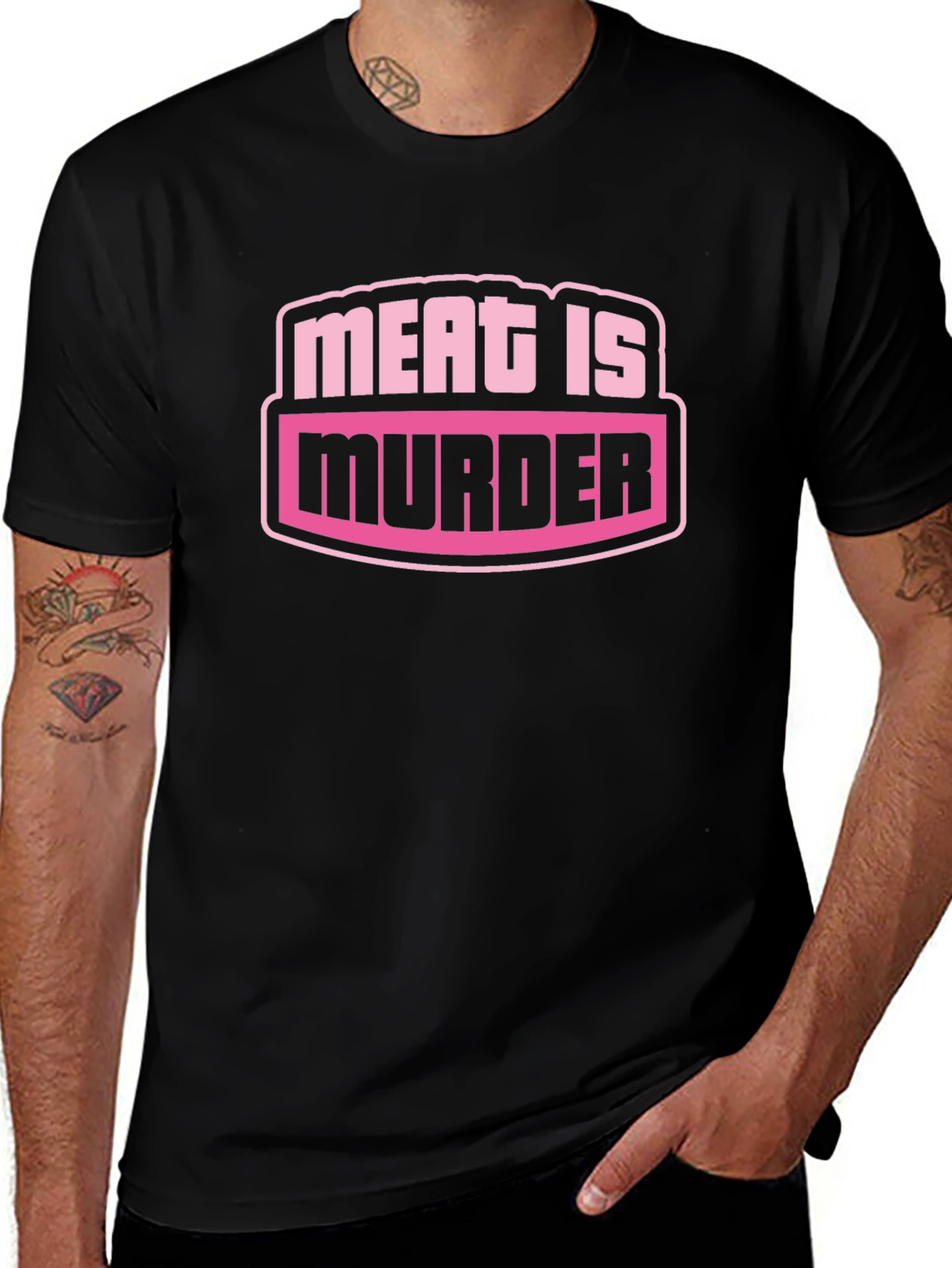 Meat is Murder Black Graphic T-Shirt