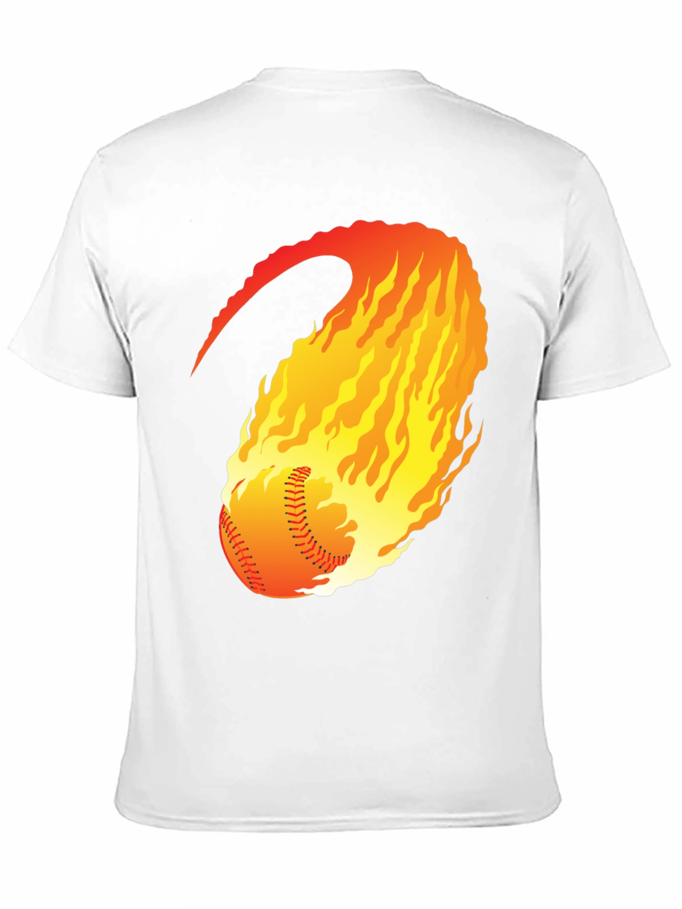 Flaming Baseball Graphic T-Shirt