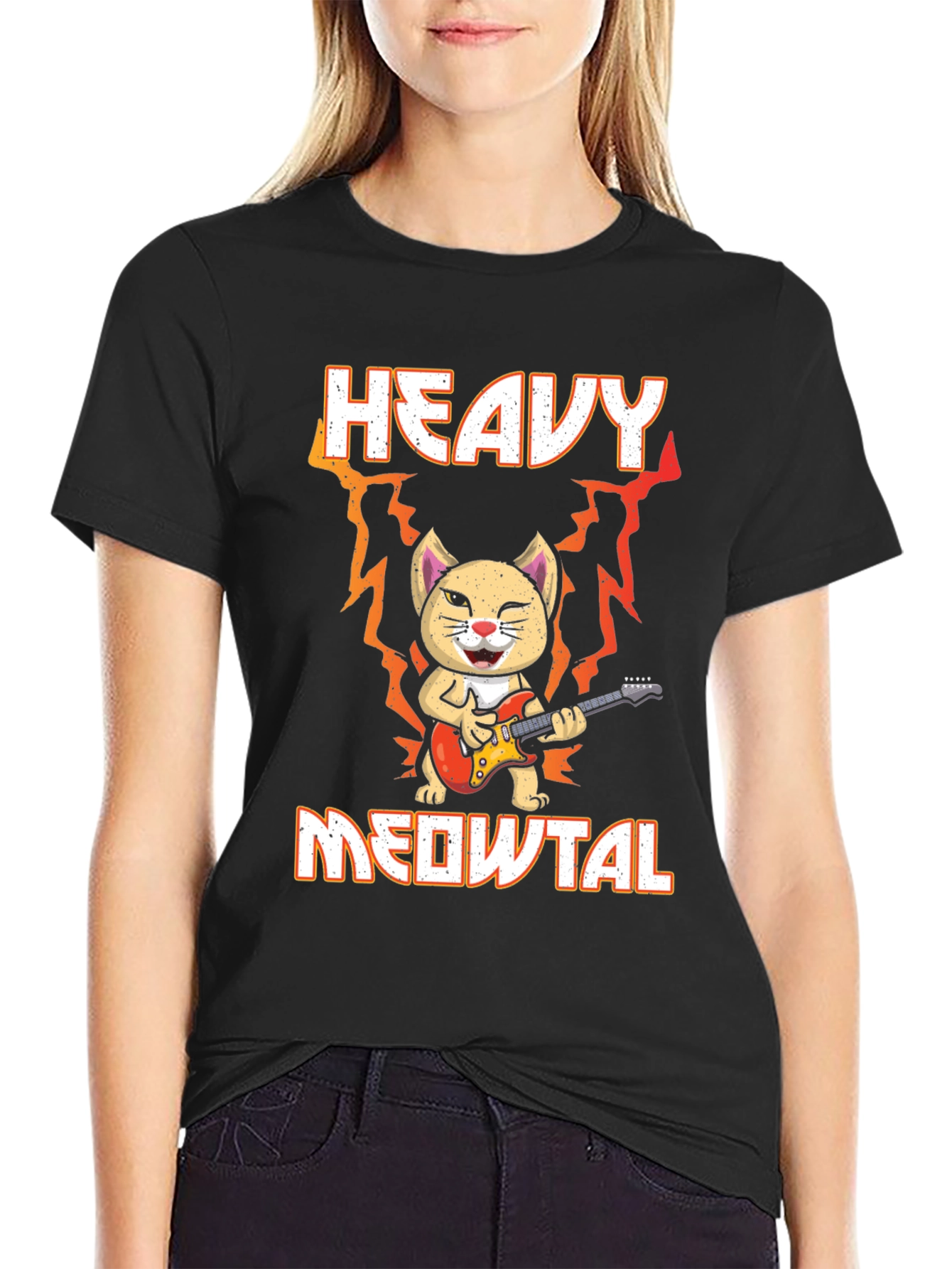 Heavy Meowtal Cat T-Shirt