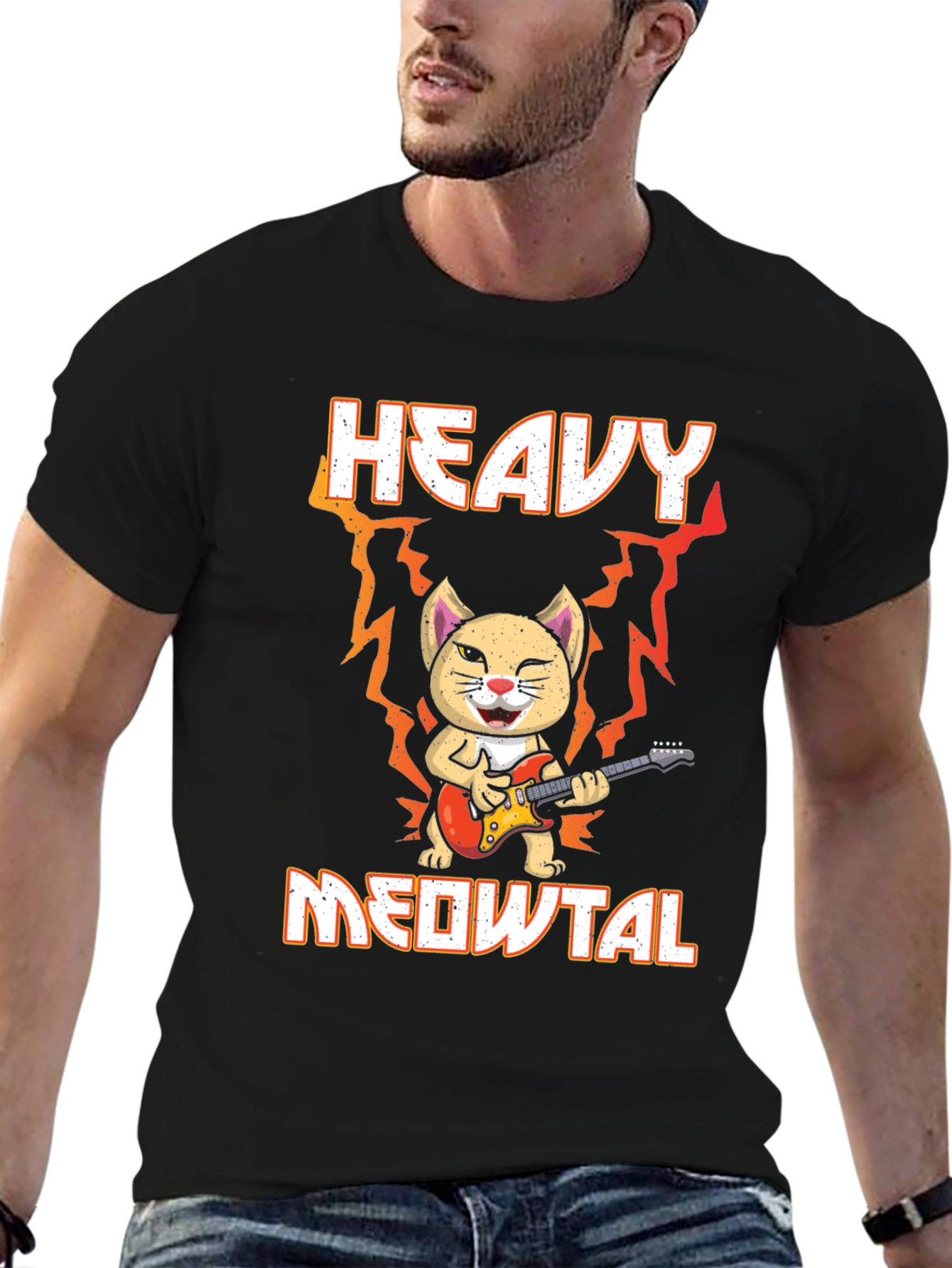 Heavy Meowtal Cat T-Shirt