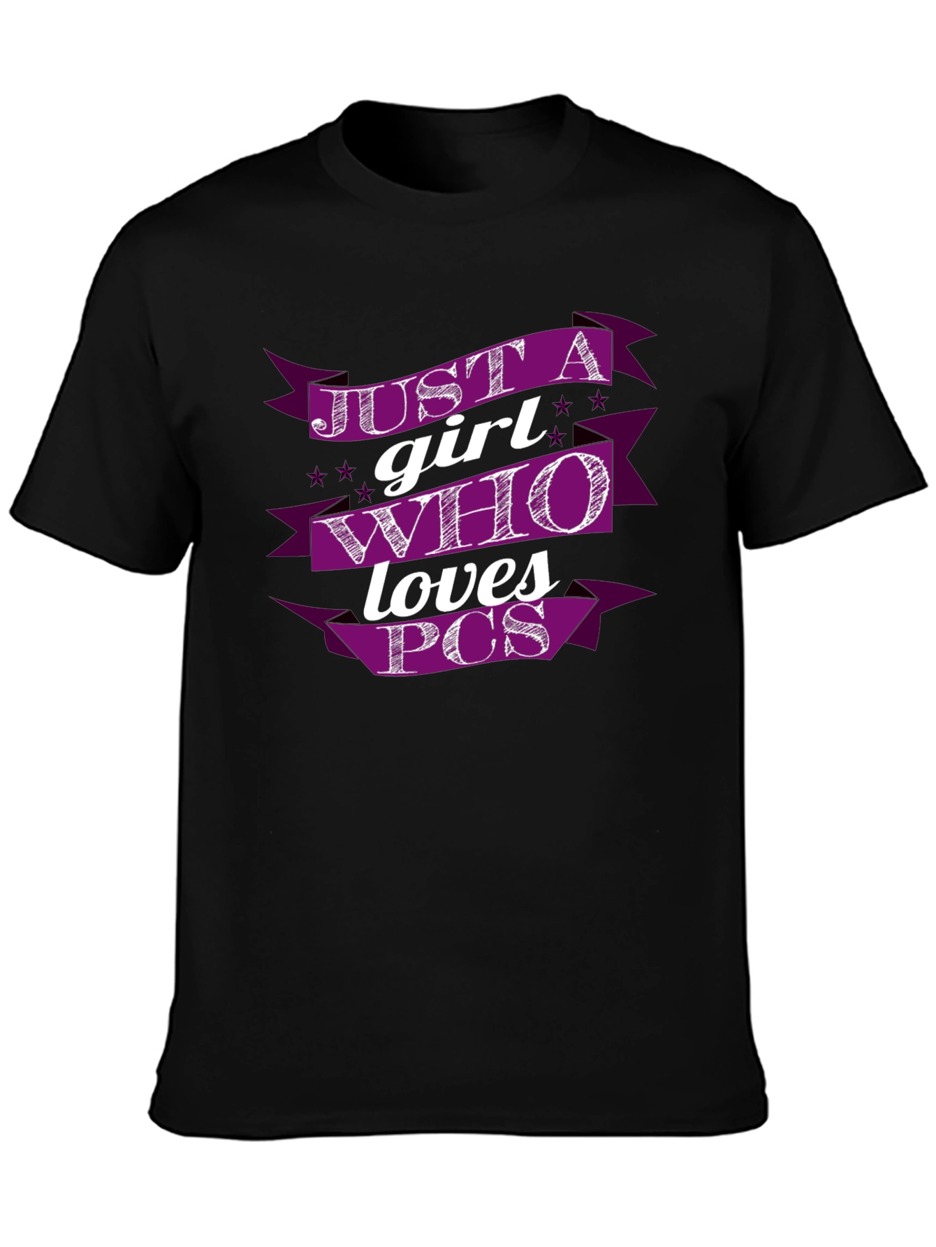Just A Girl Who Loves PCs T-Shirt - Black