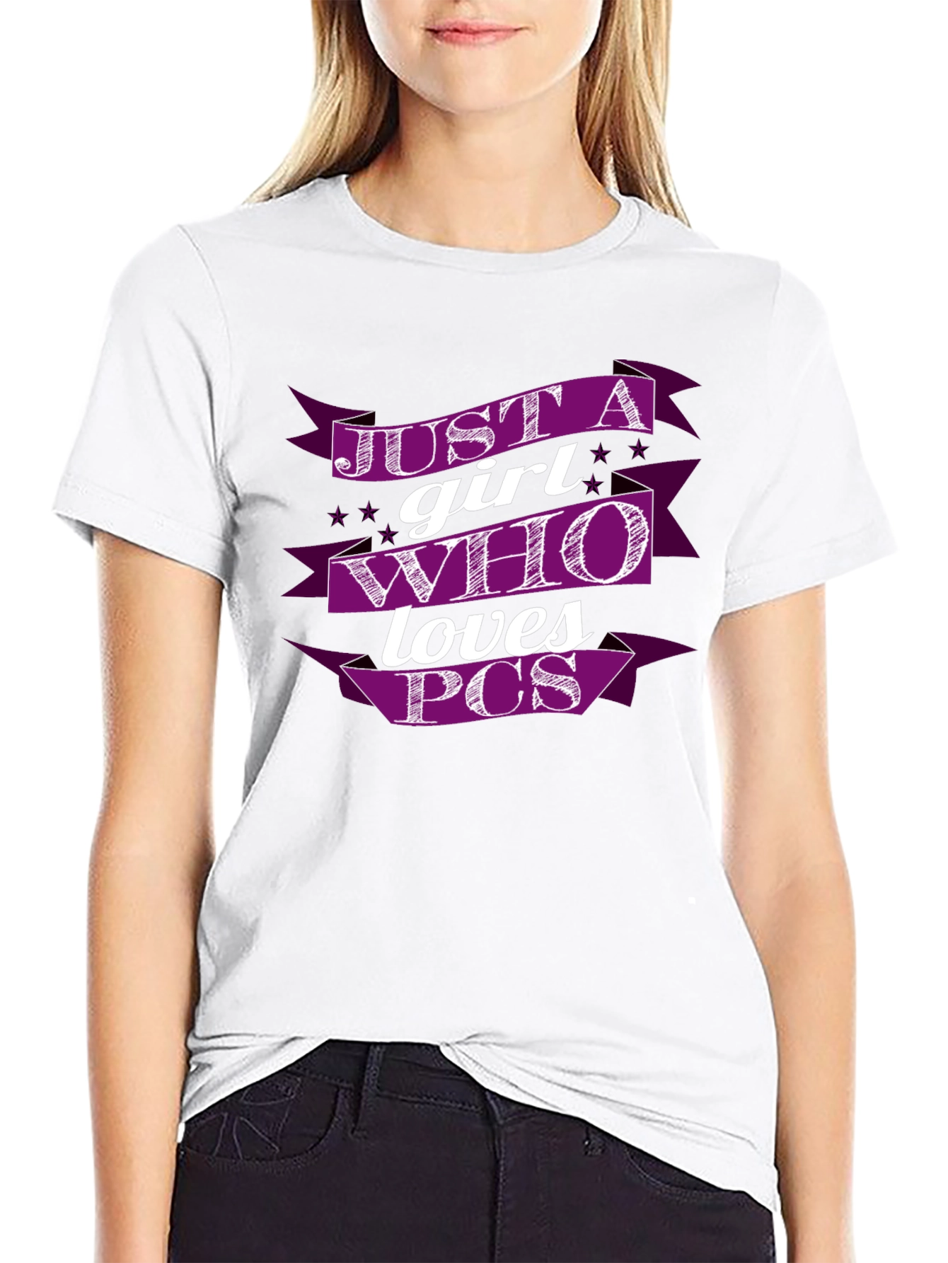 Just A Girl Who Loves PCs T-Shirt - Black