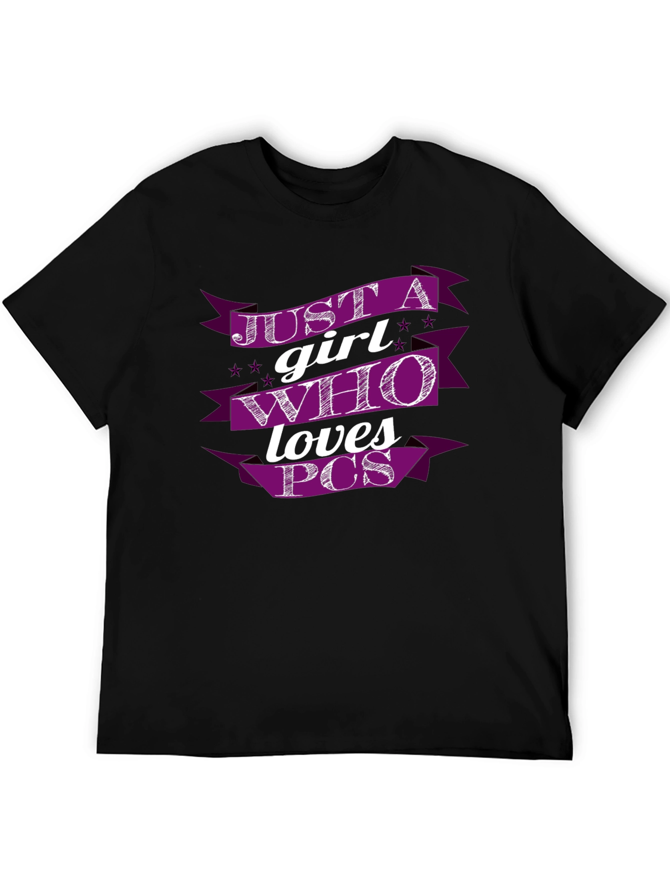 Just A Girl Who Loves PCs T-Shirt - Black