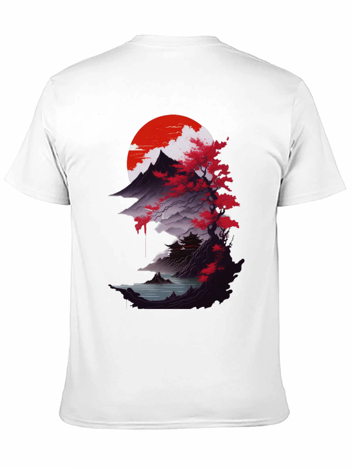 Japanese Sunset Graphic Tee - Black