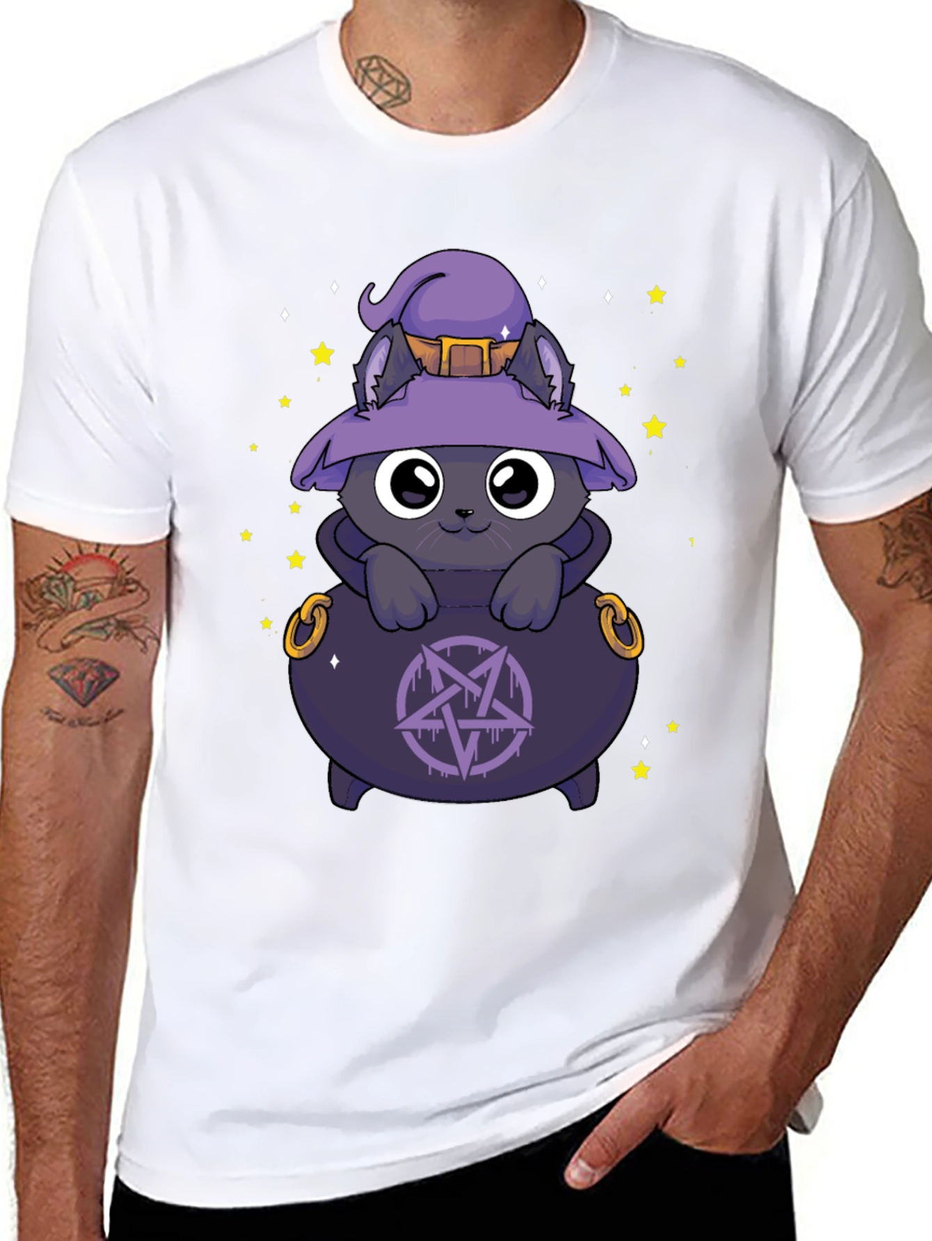 Witch Cat Cauldron T-Shirt