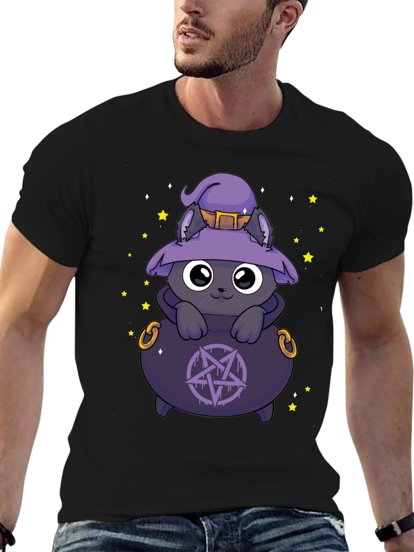 Witch Cat Cauldron T-Shirt