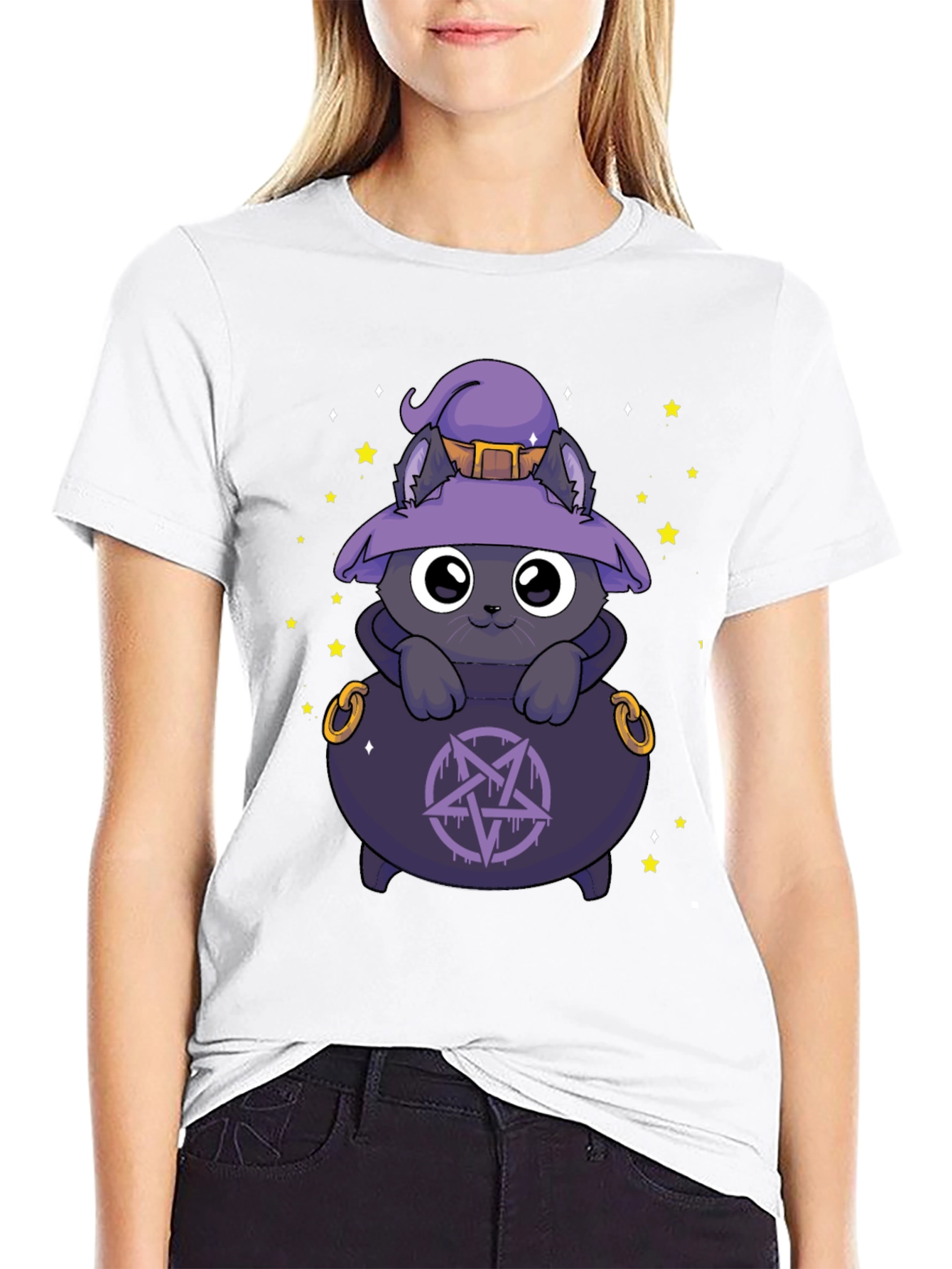 Witch Cat Cauldron T-Shirt
