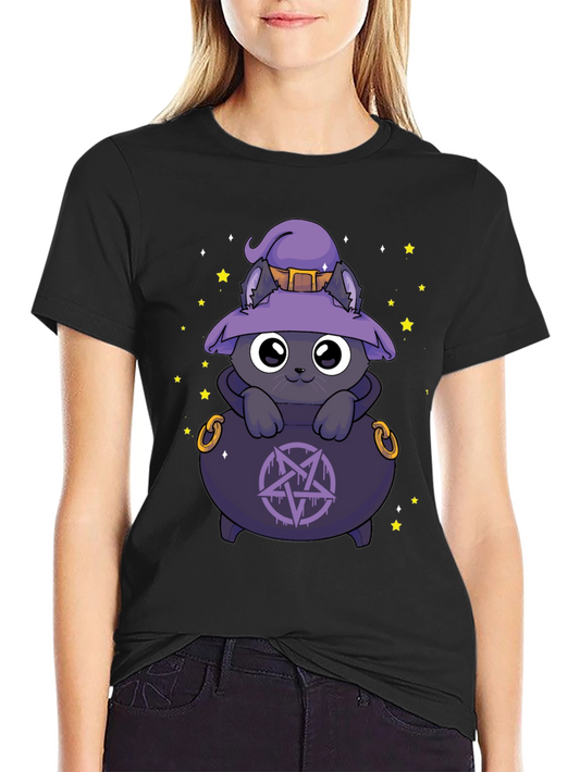 Witch Cat Cauldron T-Shirt