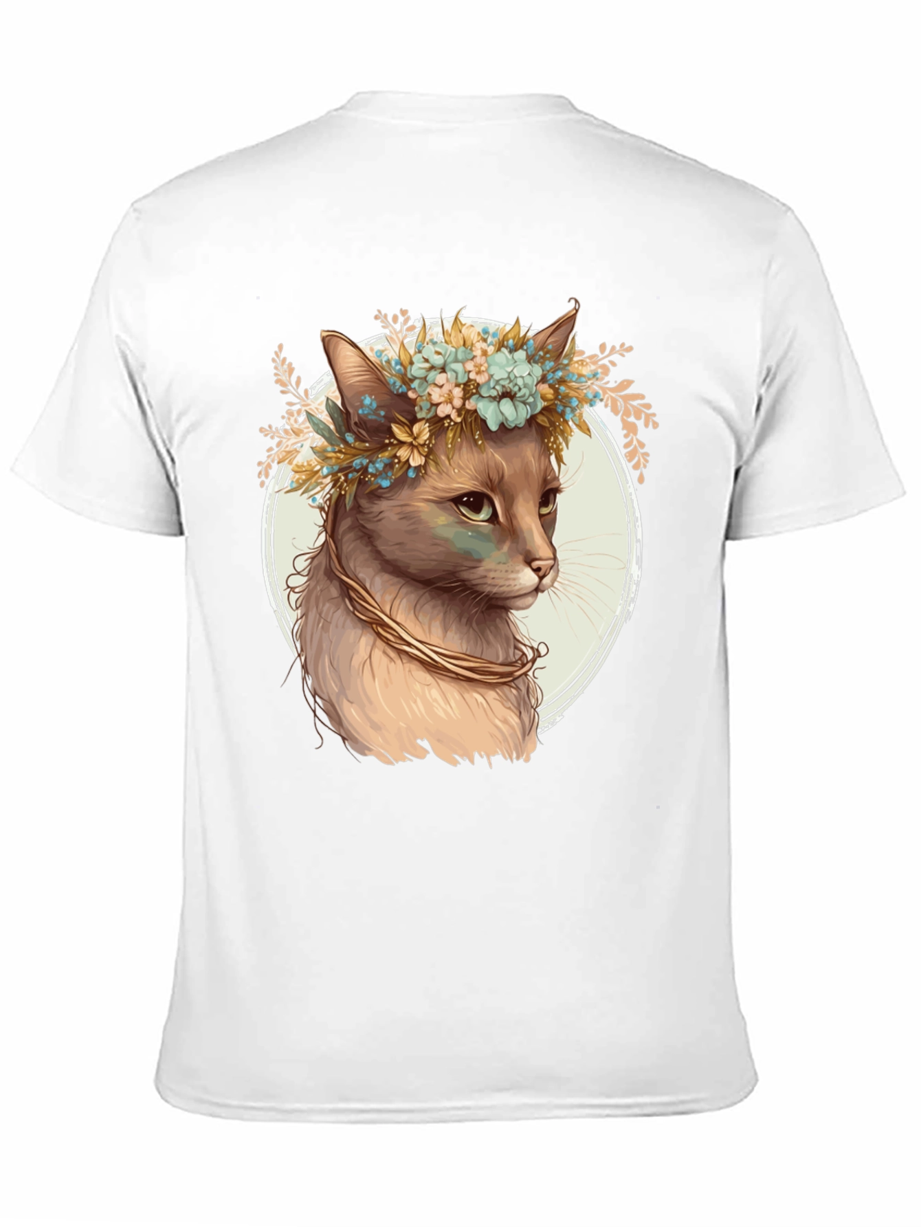 Cat with Flower Crown Graphic Tee