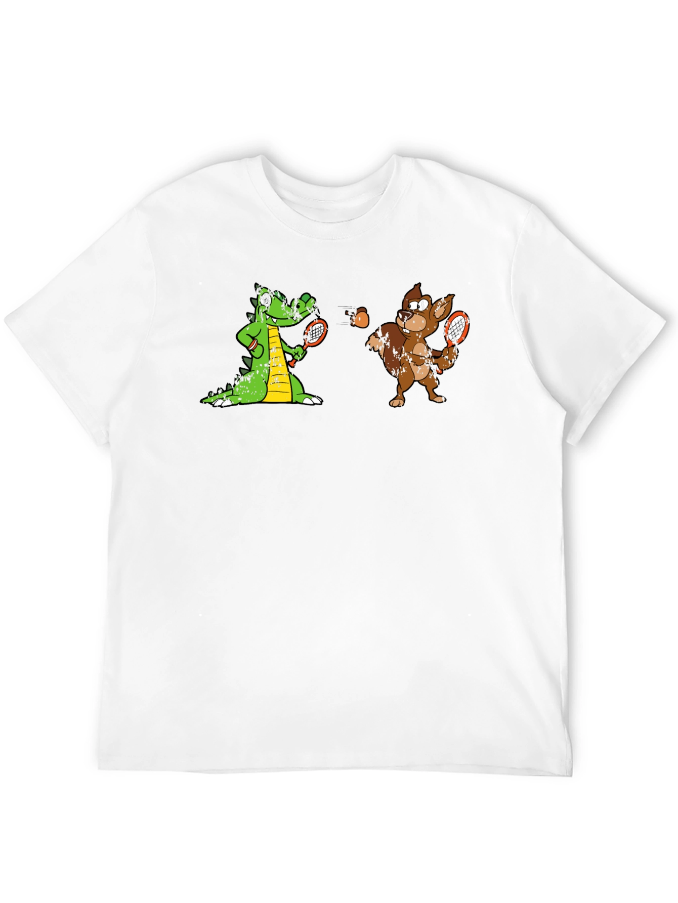 Tennis Crocodile vs Squirrel Graphic Tee