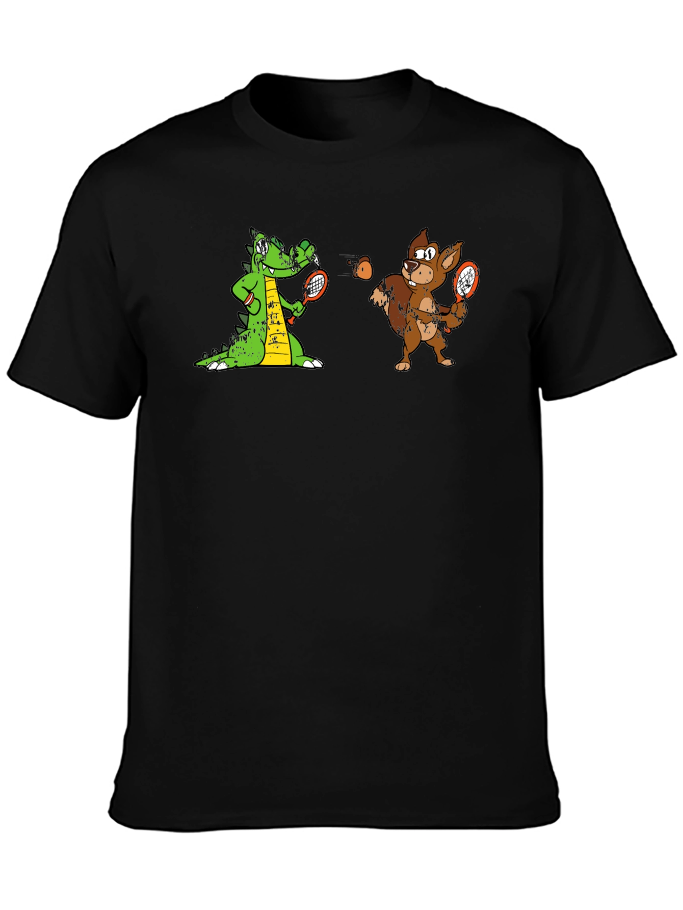 Tennis Crocodile vs Squirrel Graphic Tee