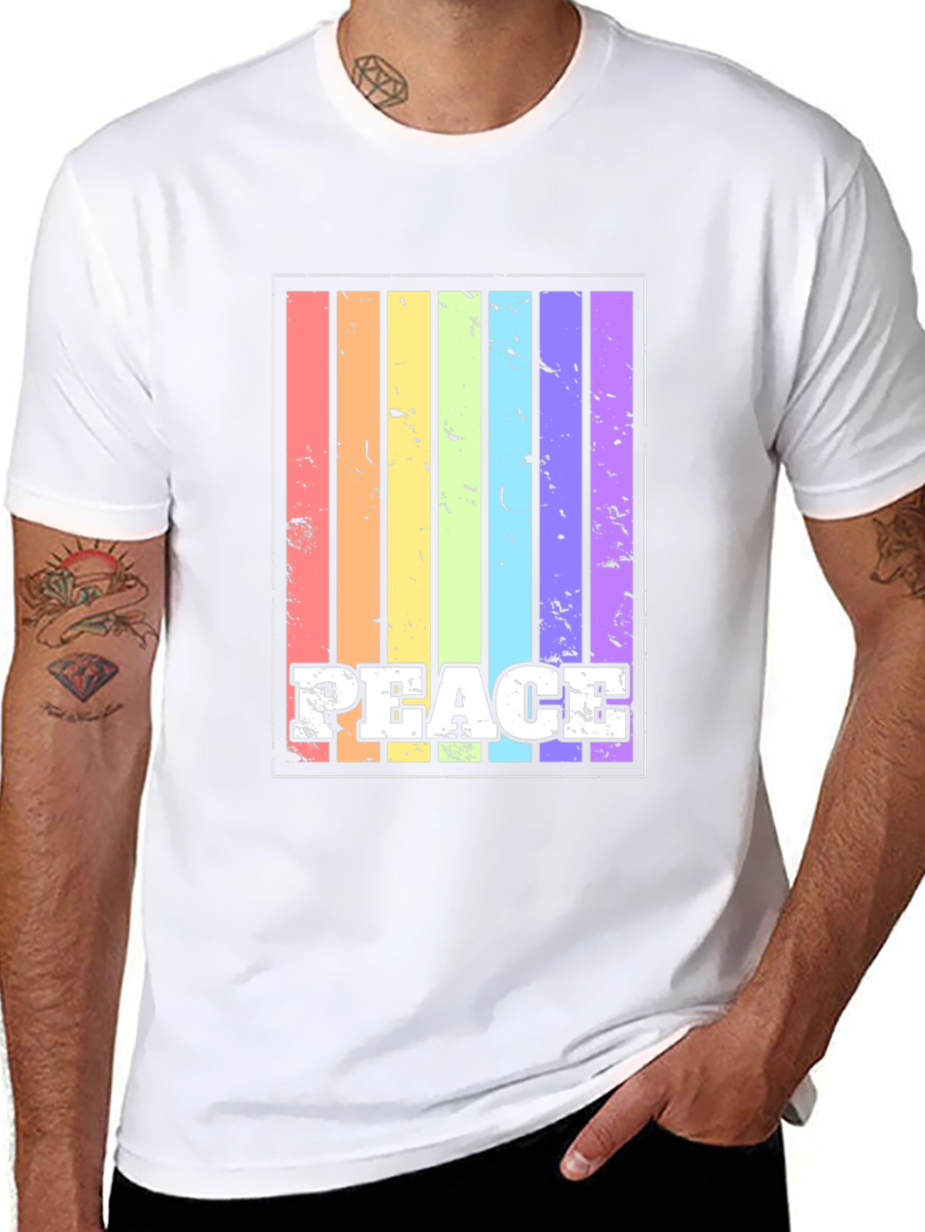Peace Rainbow Pride T-Shirt - Unisex Black Tee
