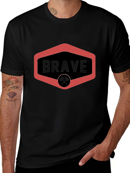 Brave Graphic Tee - Black Crew Neck