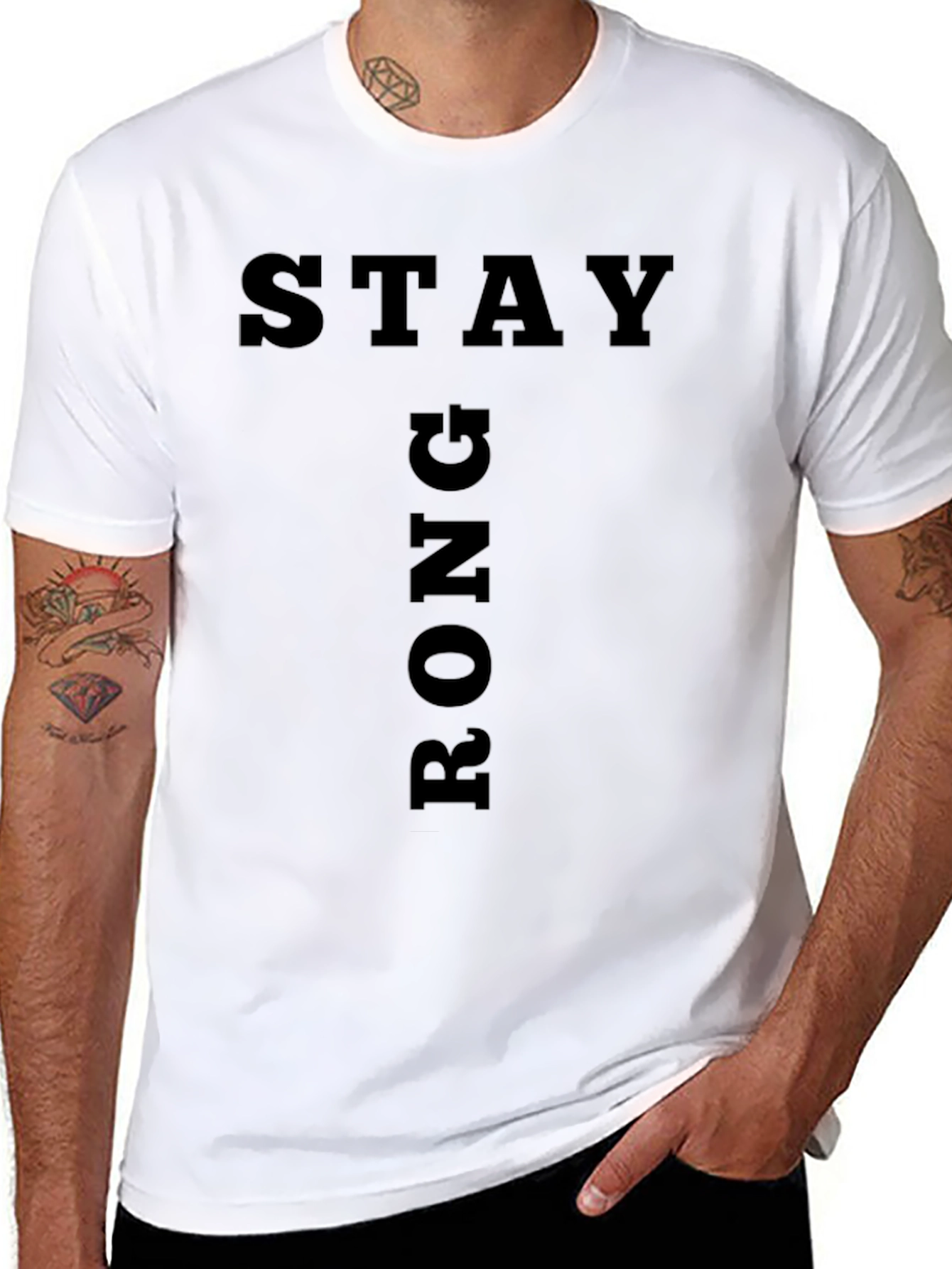 Stay Strong Graphic Black T-Shirt