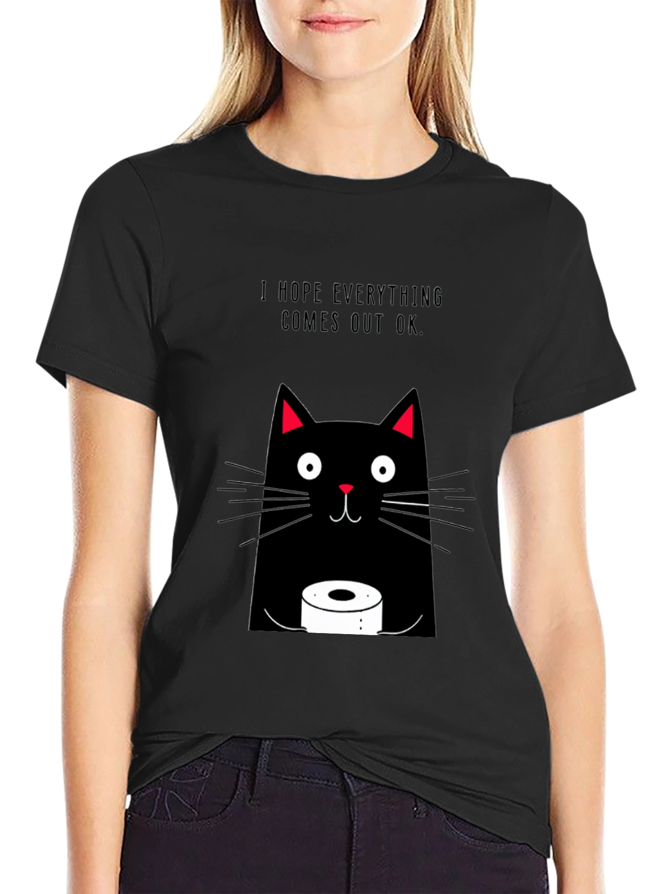 Funny Cat Toilet Paper Graphic Tee