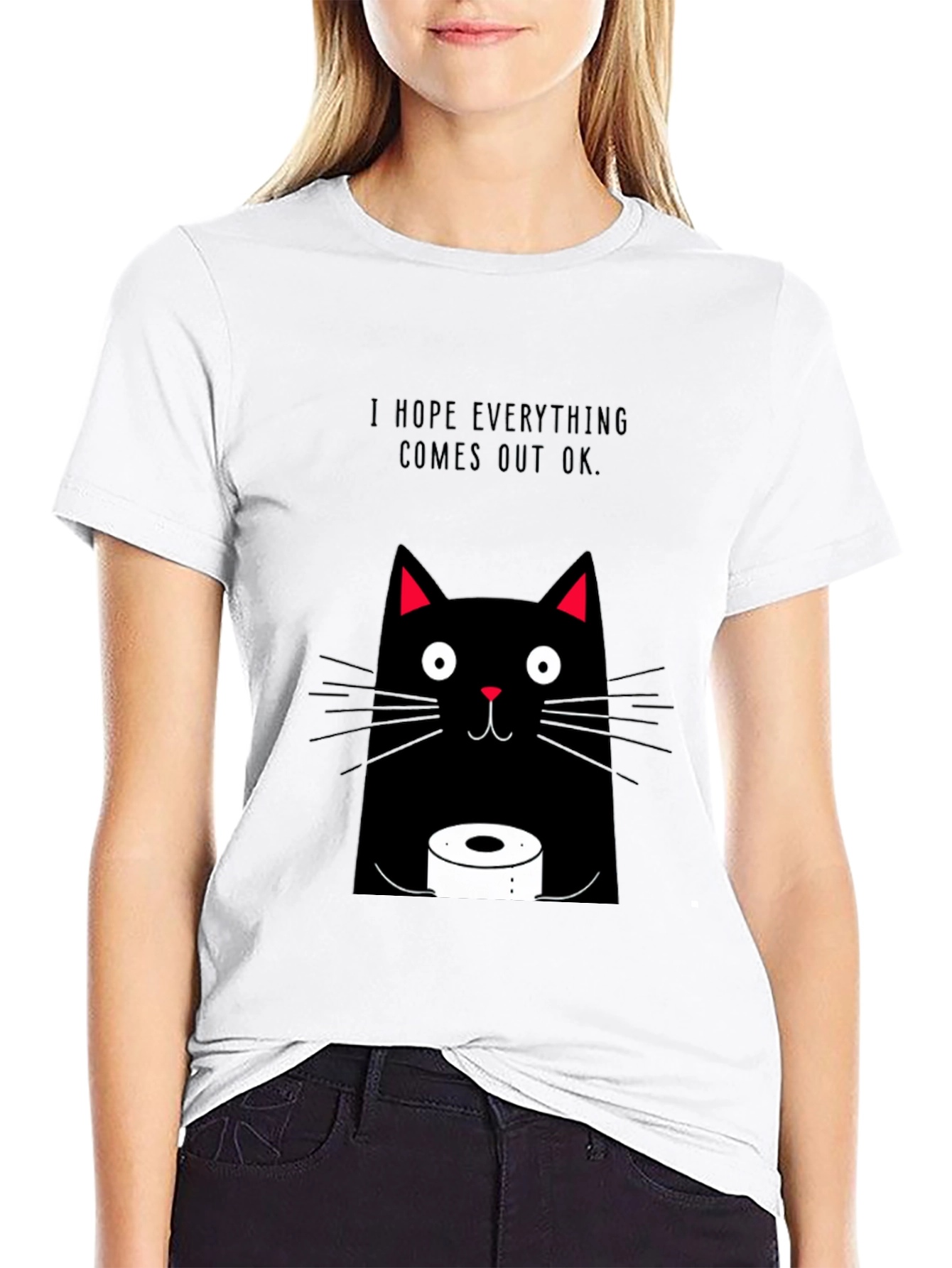 Funny Cat Toilet Paper Graphic Tee