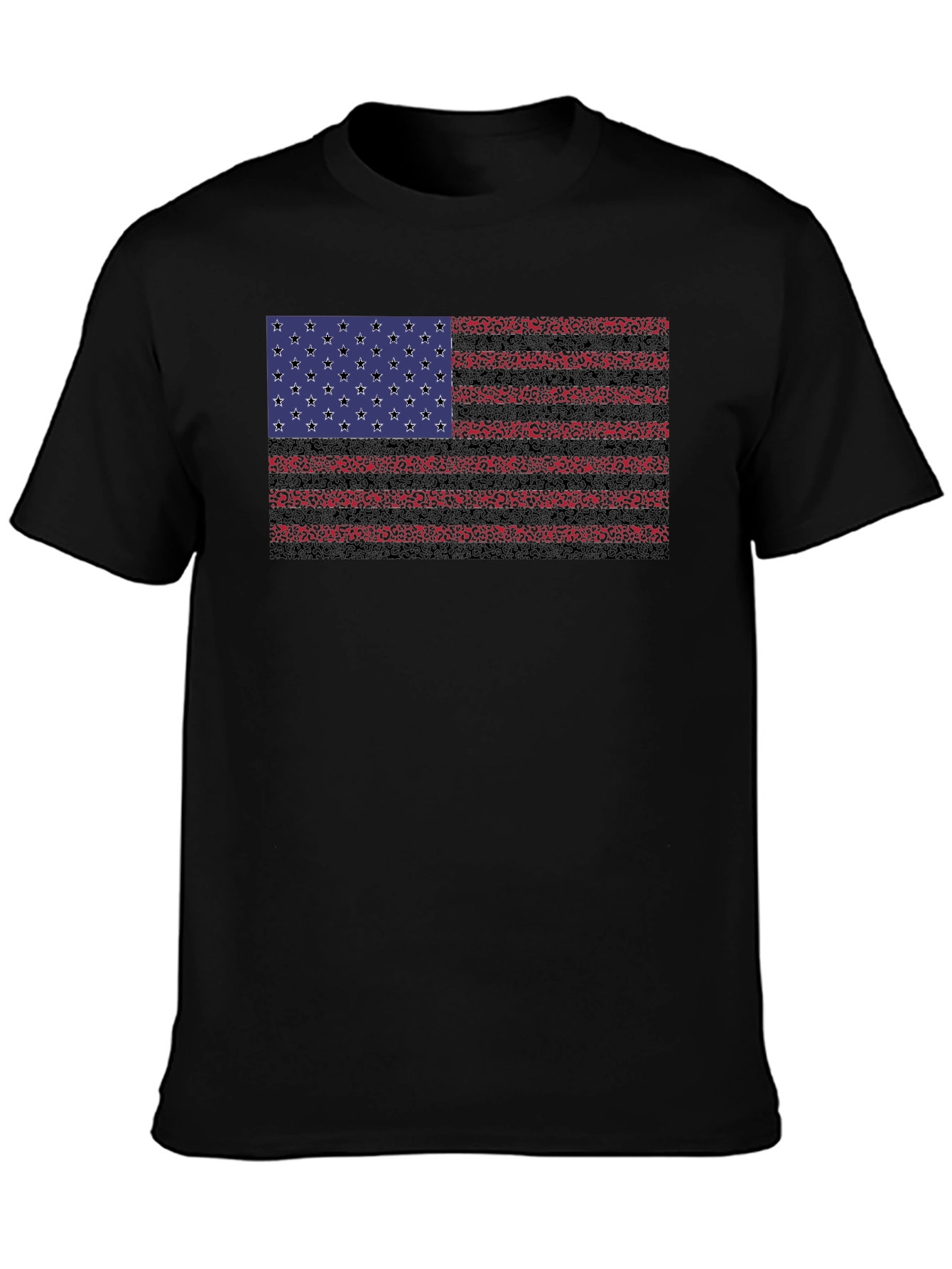 American Flag Graphic Black T-Shirt