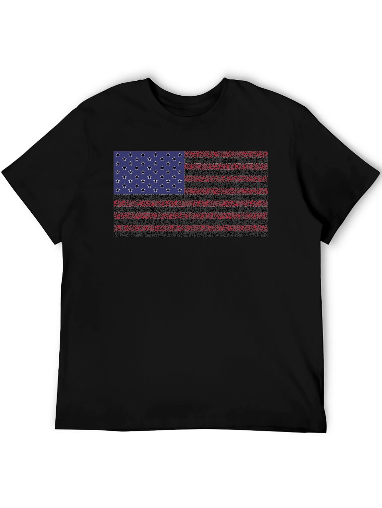 American Flag Graphic Black T-Shirt