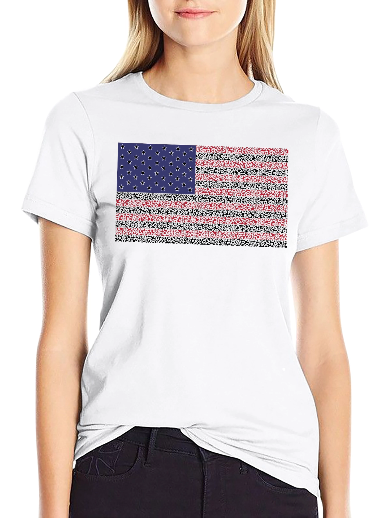 American Flag Graphic Black T-Shirt
