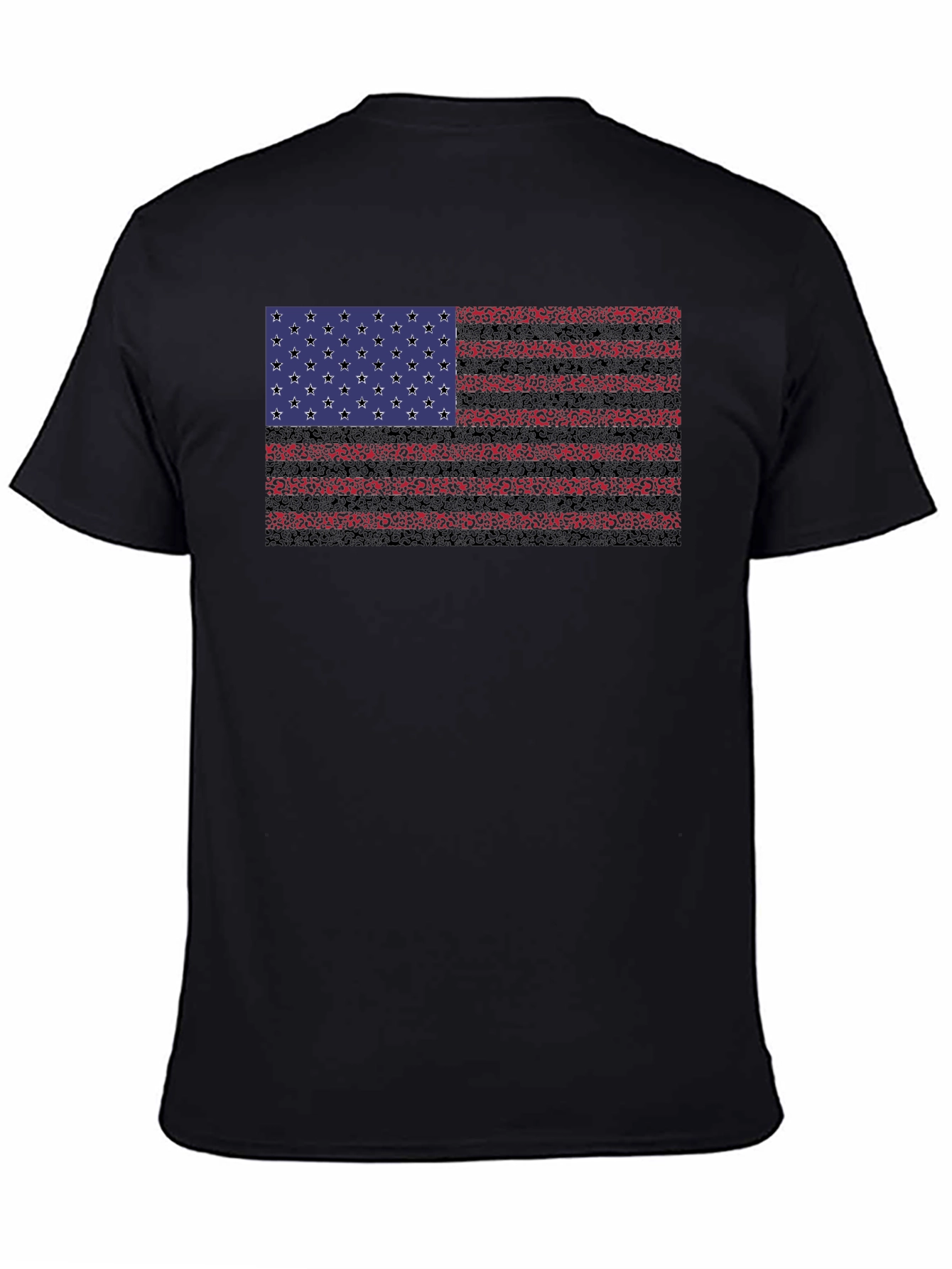 American Flag Graphic Black T-Shirt
