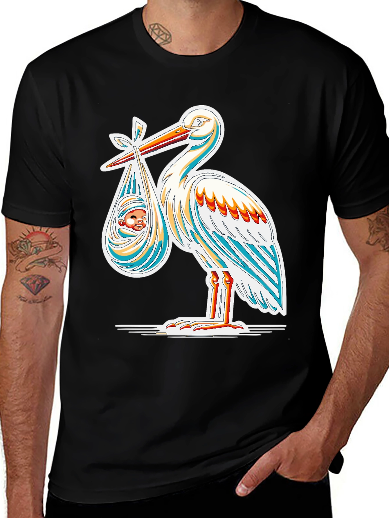 Stork Baby Delivery Graphic Tee - New Arrival