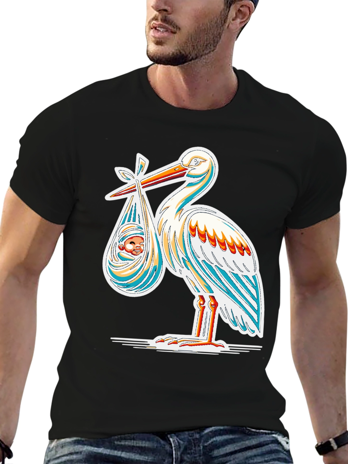 Stork Baby Delivery Graphic Tee - New Arrival