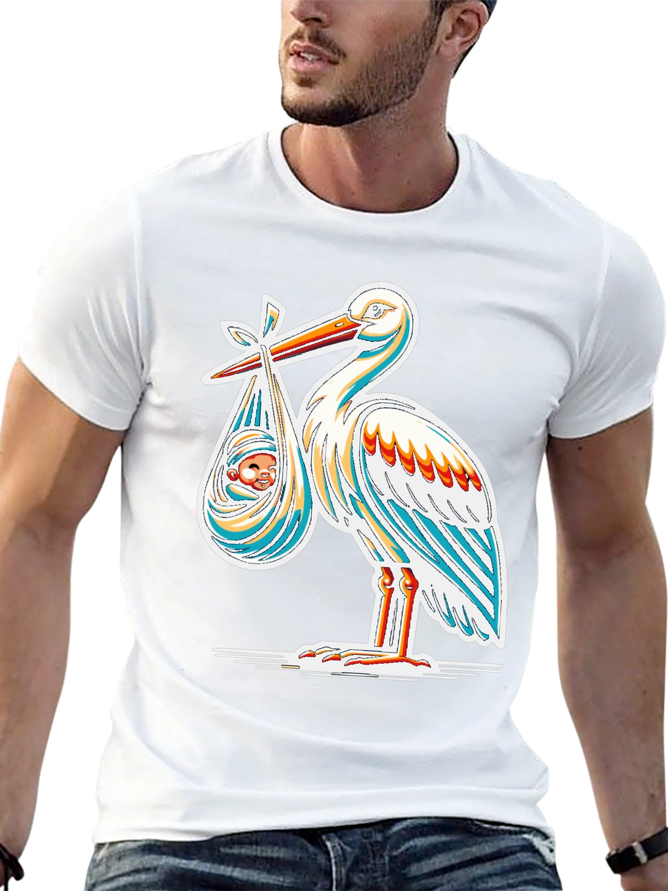 Stork Baby Delivery Graphic Tee - New Arrival
