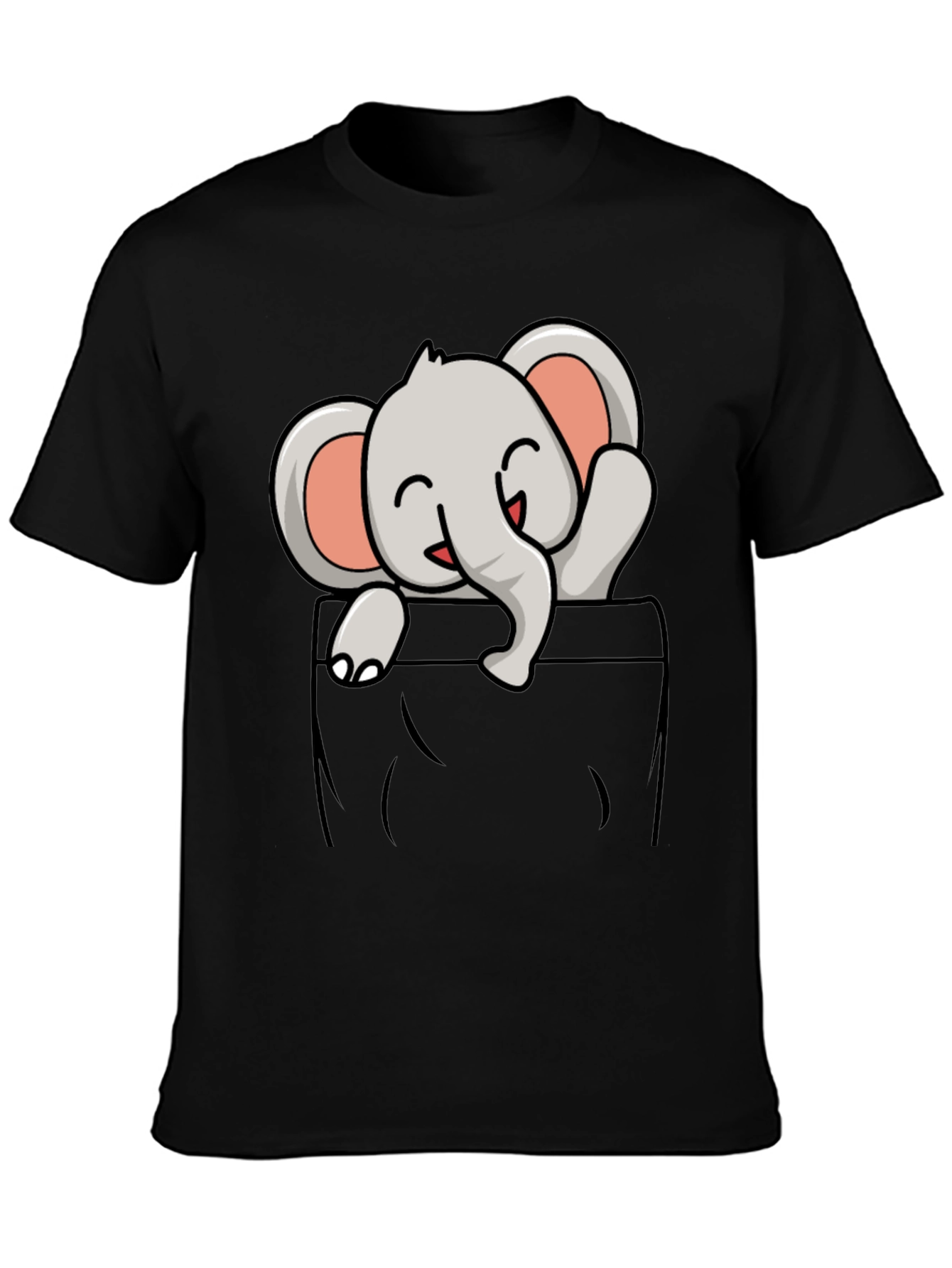 Cute Elephant Pocket T-Shirt