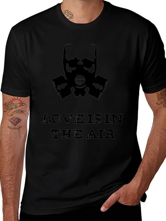 Love in the Air Gas Mask Graphic Tee - Black