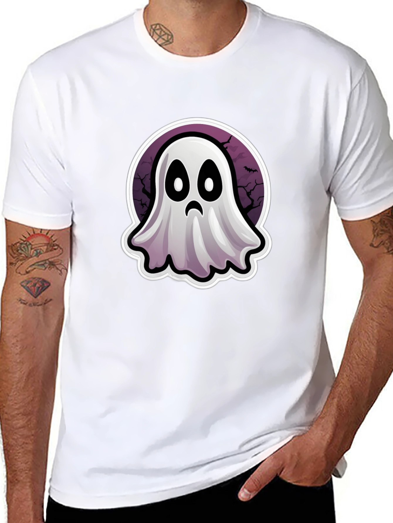 Spooky Cute Ghost Graphic Tee - Halloween Fashion