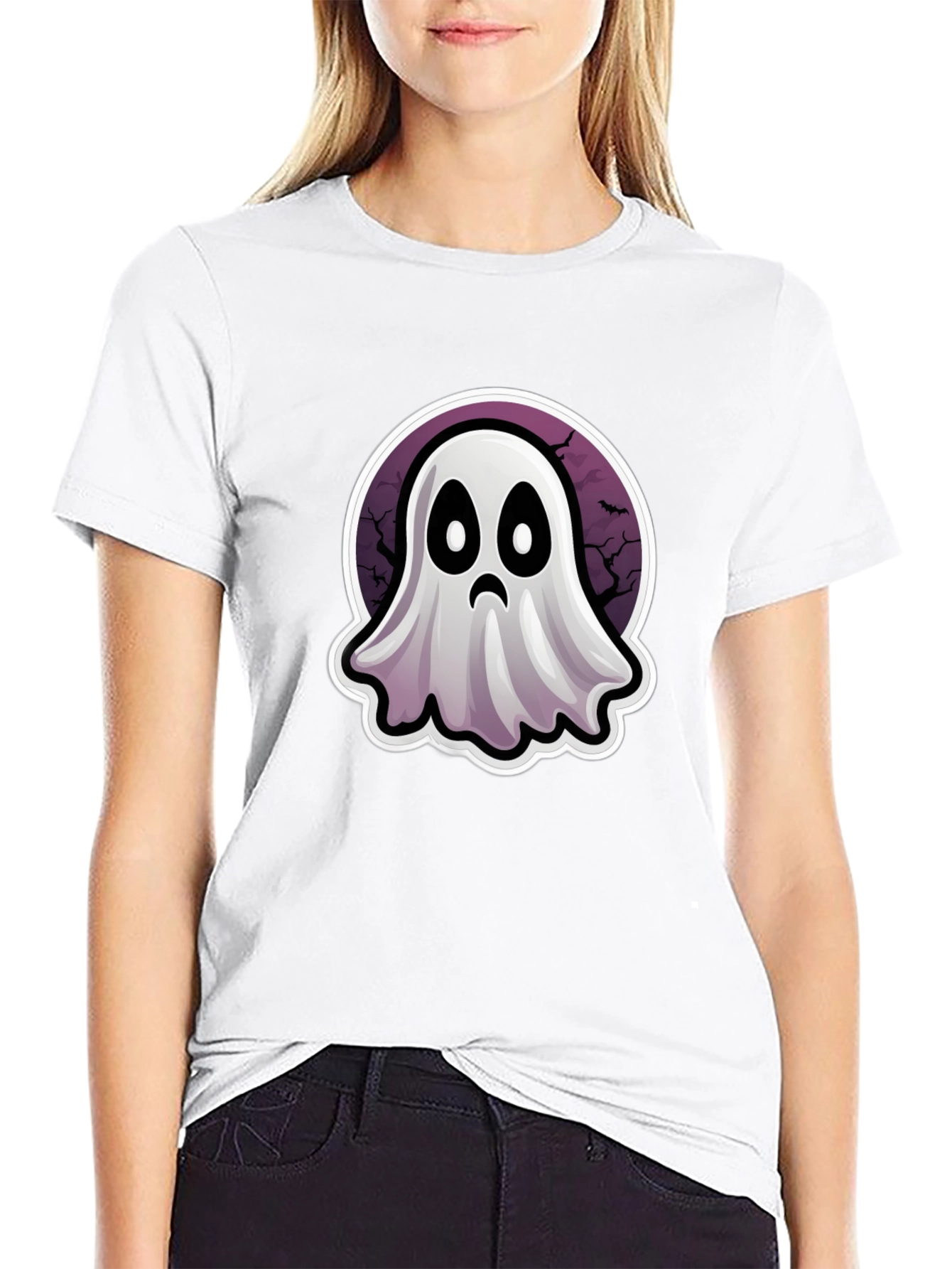 Spooky Cute Ghost Graphic Tee - Halloween Fashion