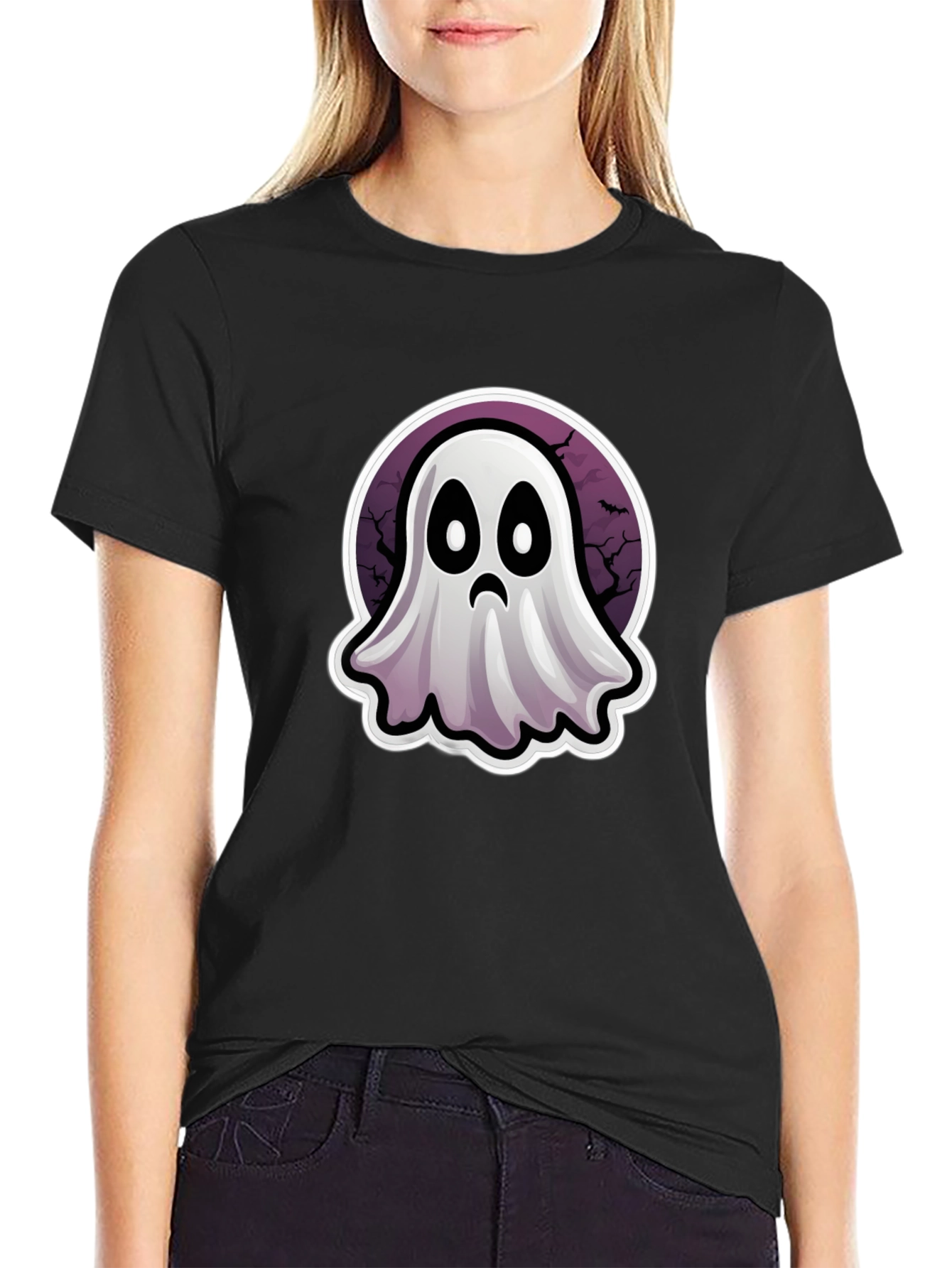 Spooky Cute Ghost Graphic Tee - Halloween Fashion