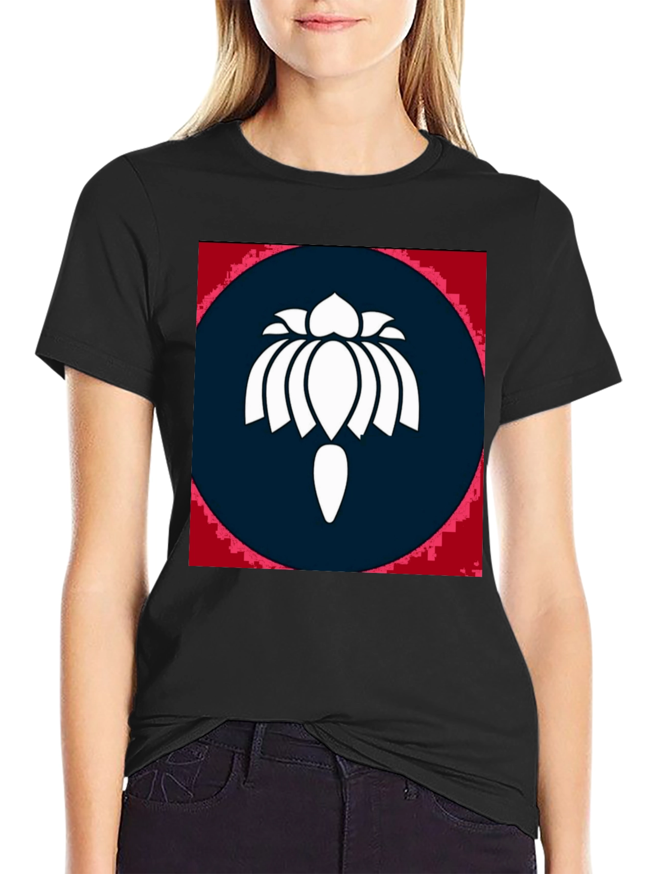 Lotus Symbol Black T-Shirt