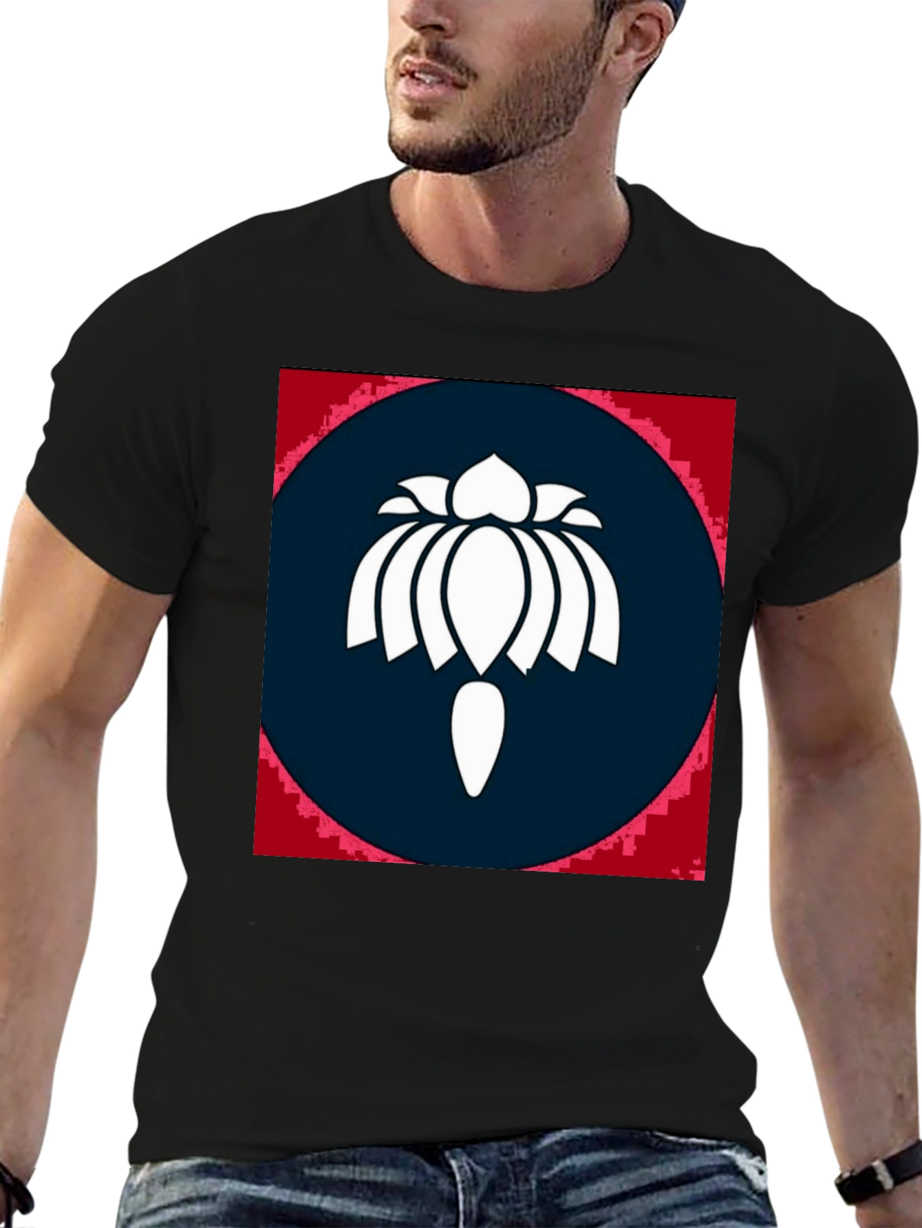 Lotus Symbol Black T-Shirt