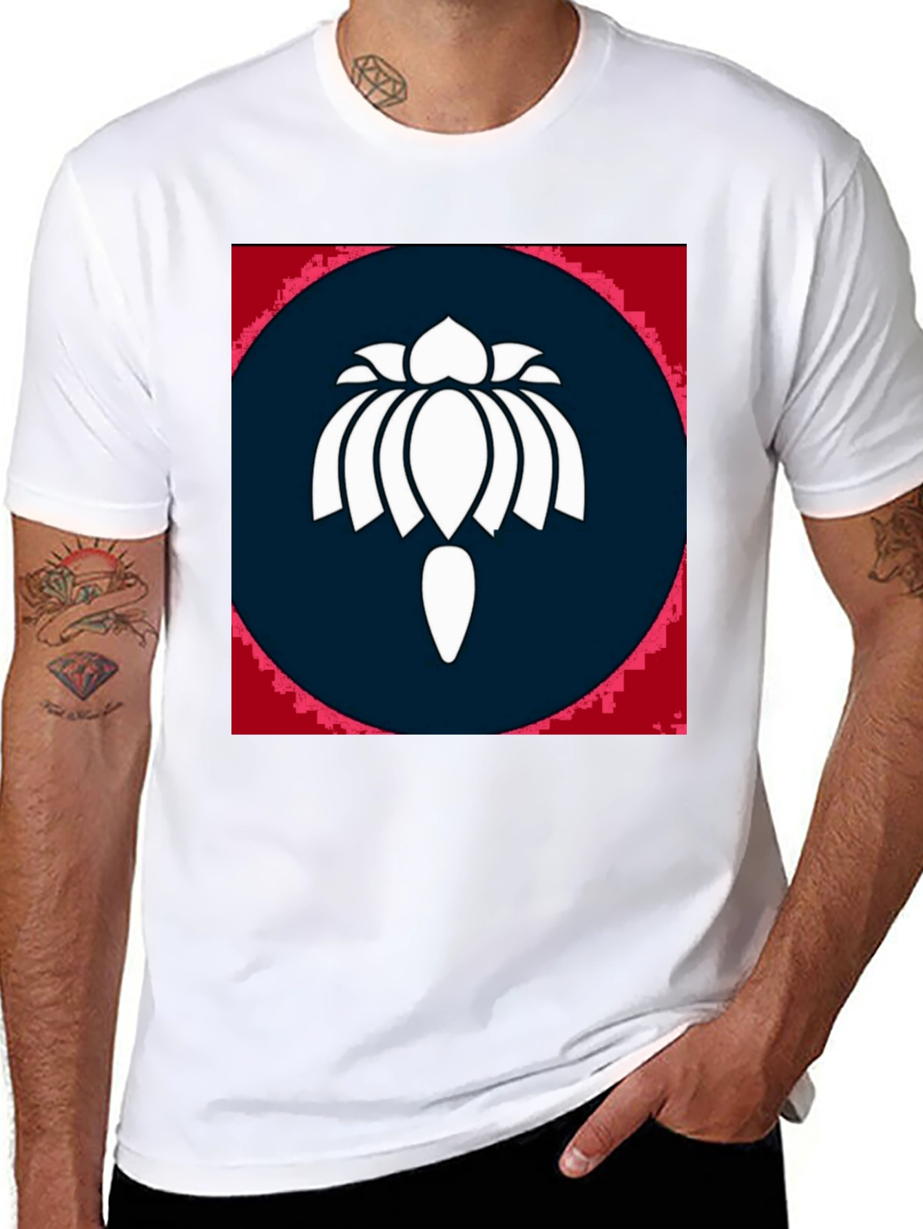 Lotus Symbol Black T-Shirt