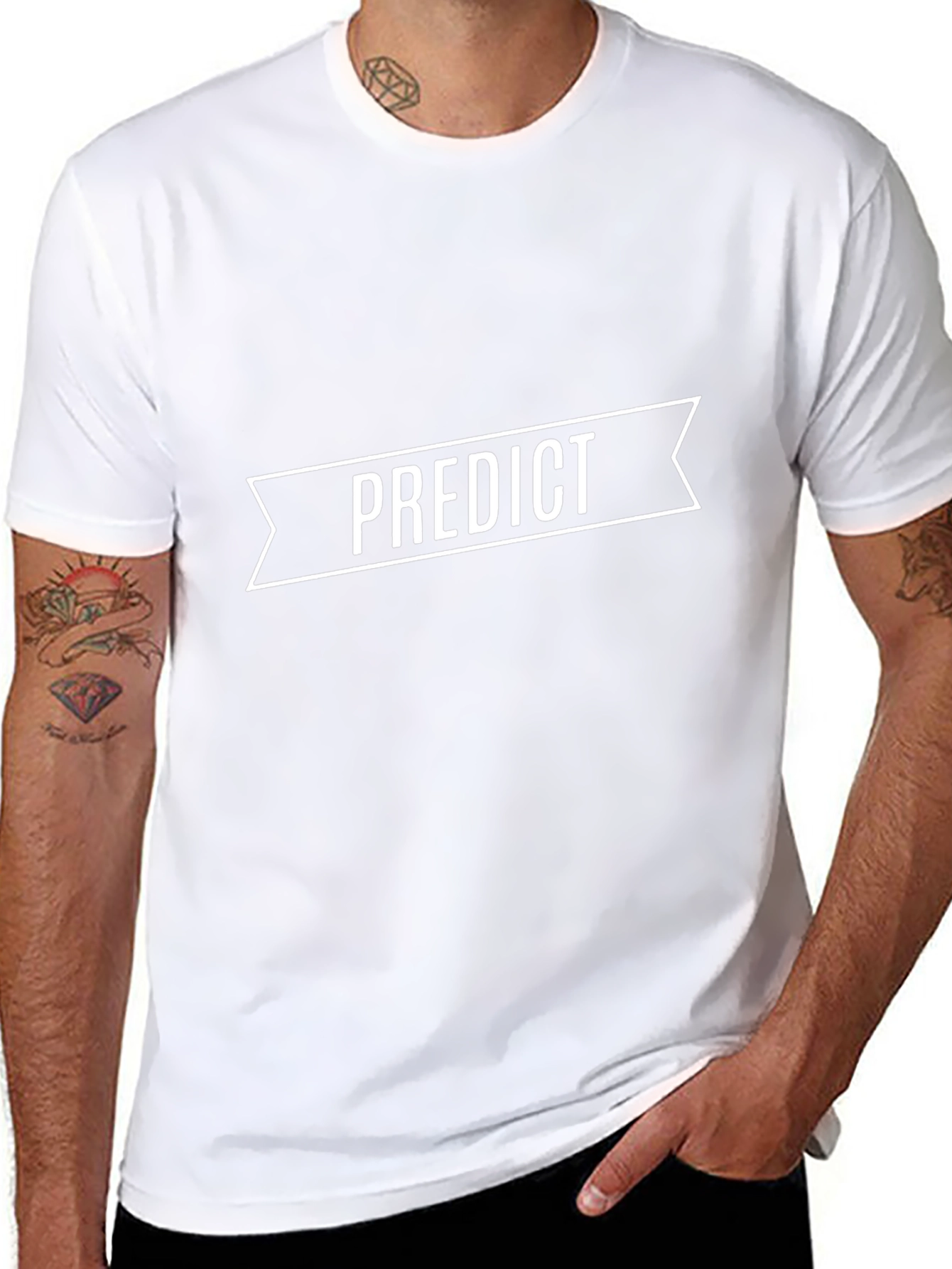 Predict Graphic Tee - Black Casual T-Shirt