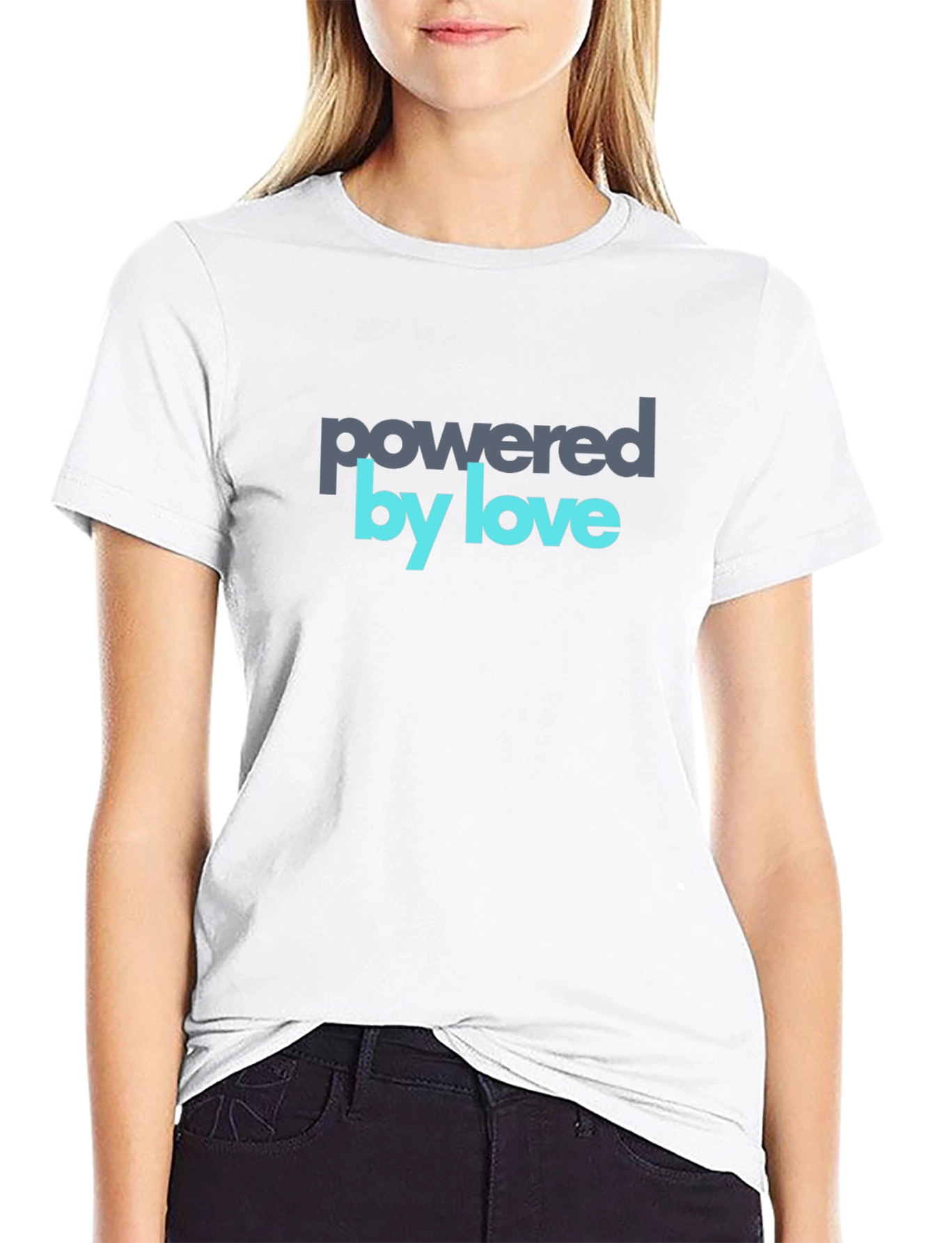 Powered by Love Graphic Tee - Soft Cotton Blend