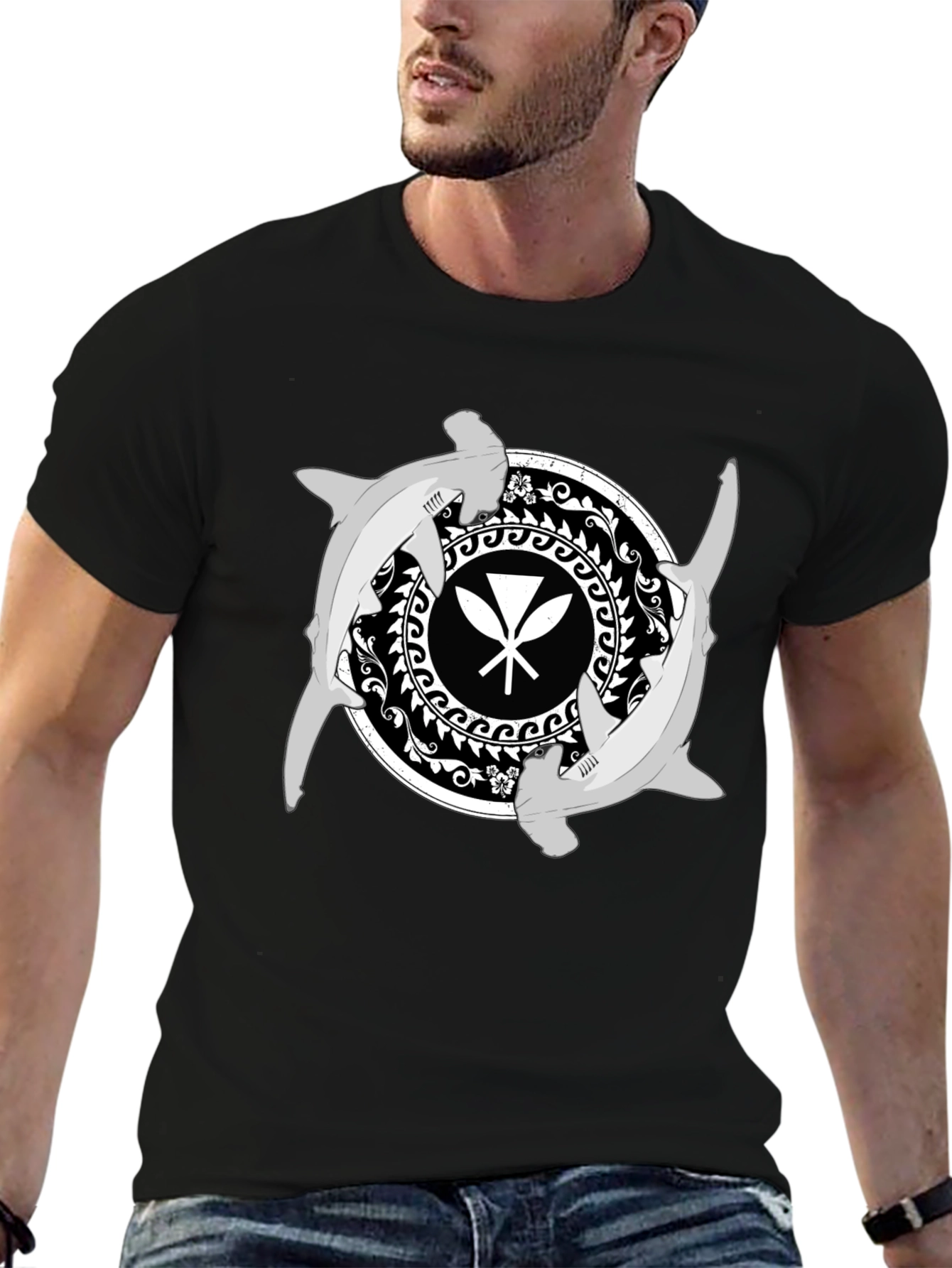 Hammerhead Shark Hawaiian Paddles T-Shirt